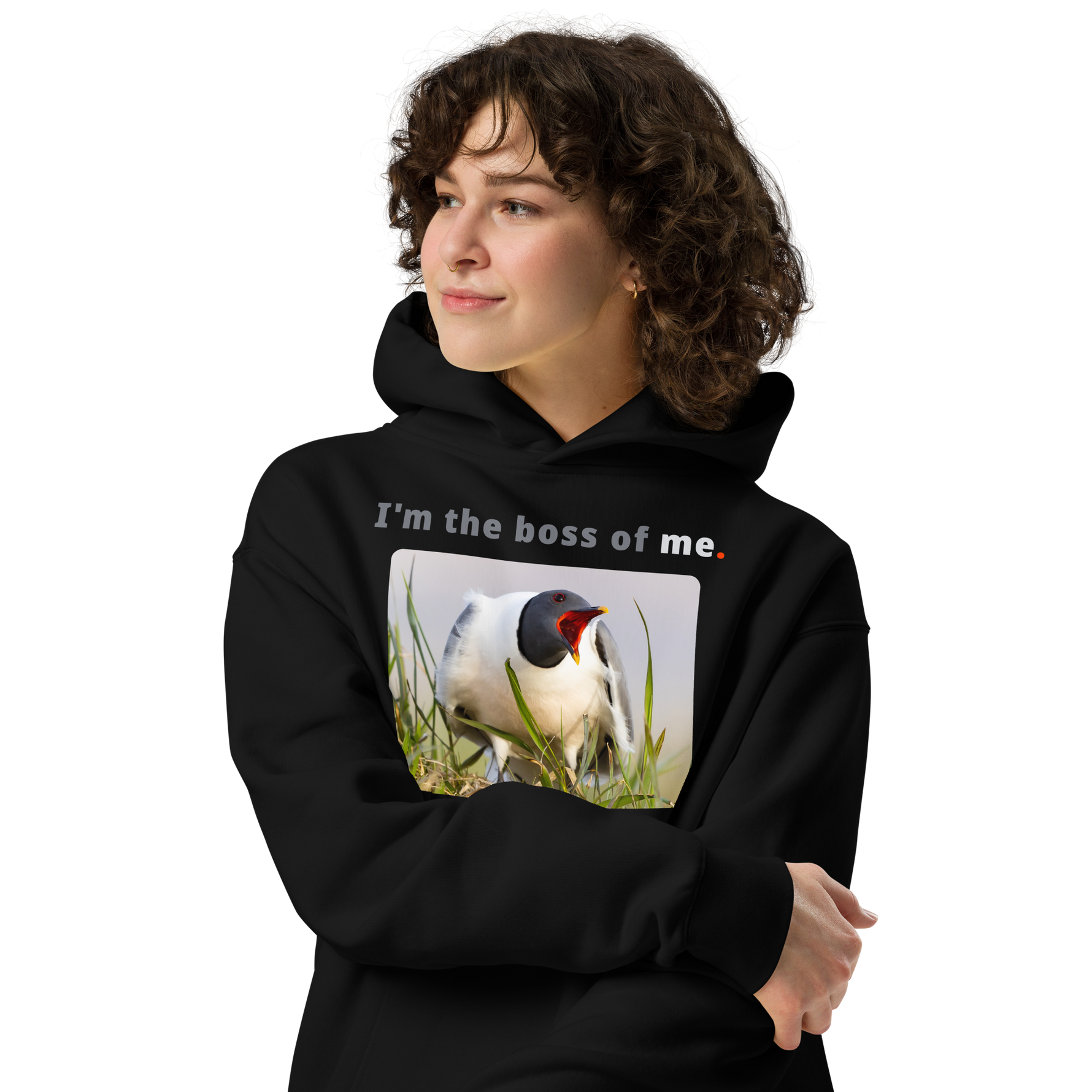 I'm the boss of me. - Sabine's gull speaking its mind - unisex oversized freedom hoodie 