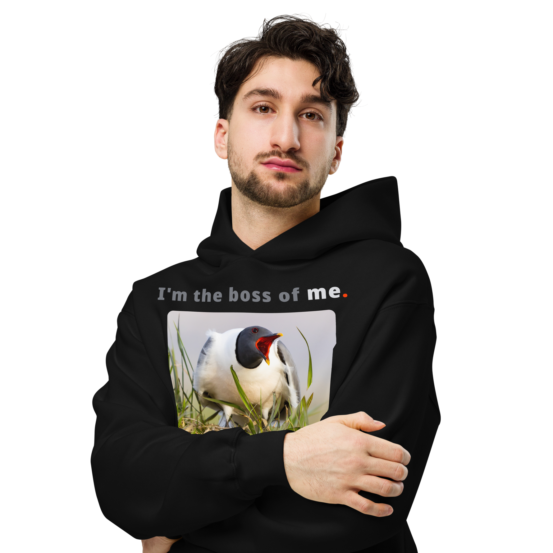 I'm the boss of me. - Sabine's gull speaking its mind - unisex oversized freedom hoodie 