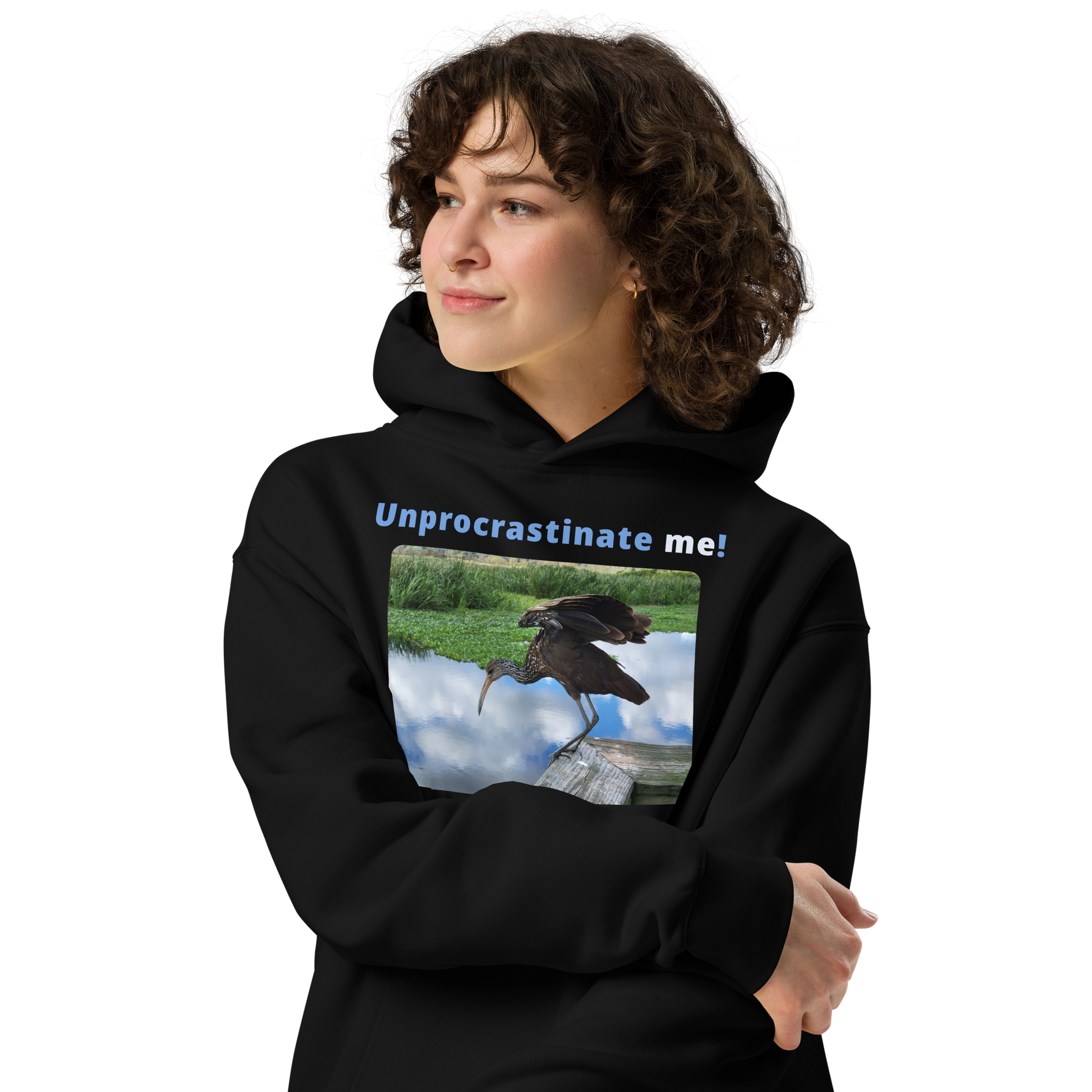 Unisex Oversized Procrastination Hoodie - Unprocrastinate me! - limpkin foraging 