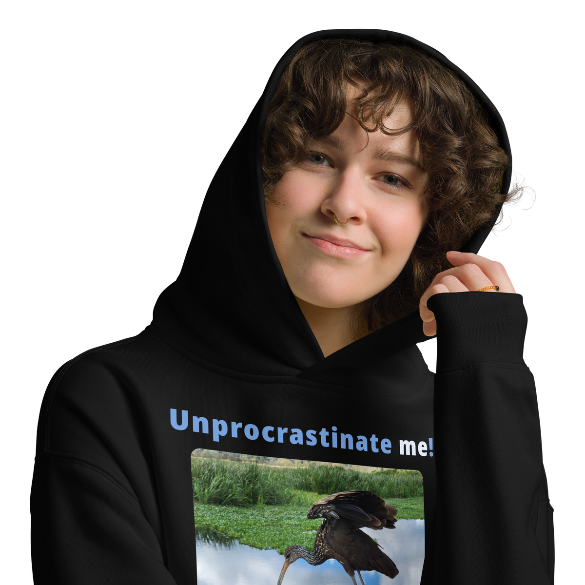 Unisex Oversized Procrastination Hoodie - Unprocrastinate me! - limpkin foraging 