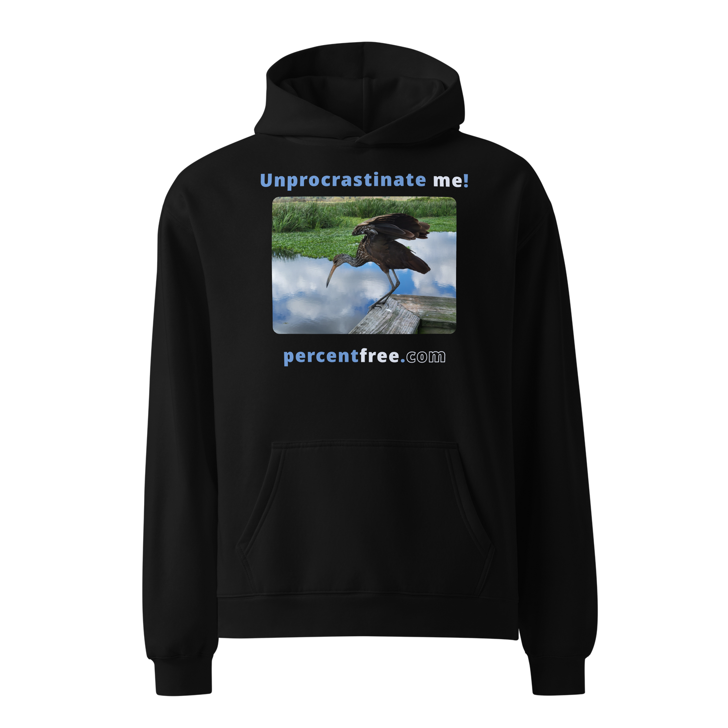 Unisex Oversized Procrastination Hoodie - Unprocrastinate me! - limpkin foraging 
