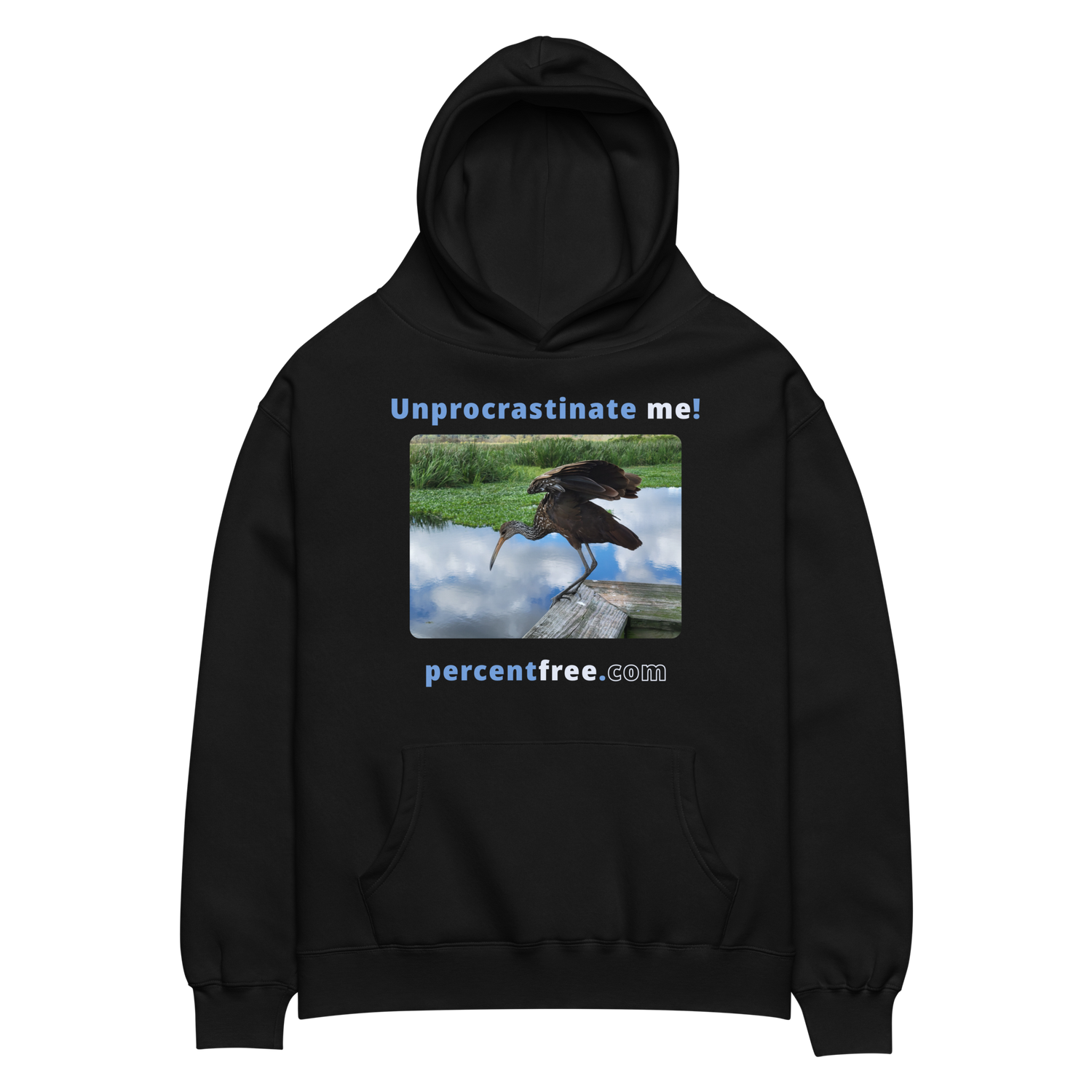 Unisex Oversized Procrastination Hoodie - Unprocrastinate me! - limpkin foraging 