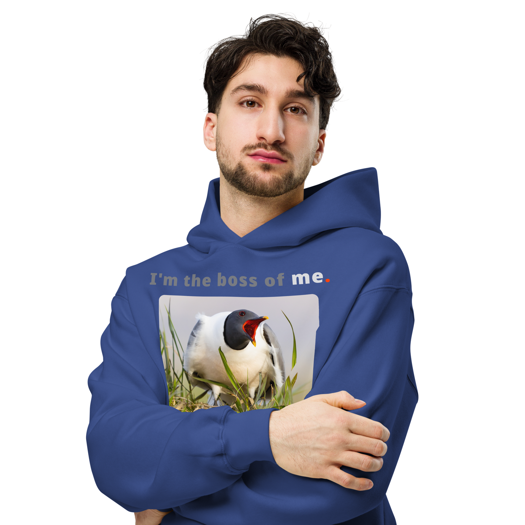 I'm the boss of me. - Sabine's gull speaking its mind - unisex oversized freedom hoodie 