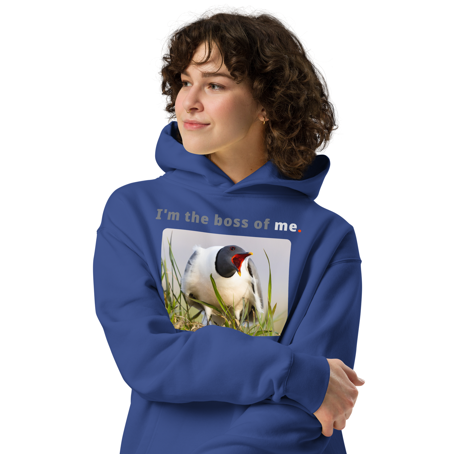 I'm the boss of me. - Sabine's gull speaking its mind - unisex oversized freedom hoodie 