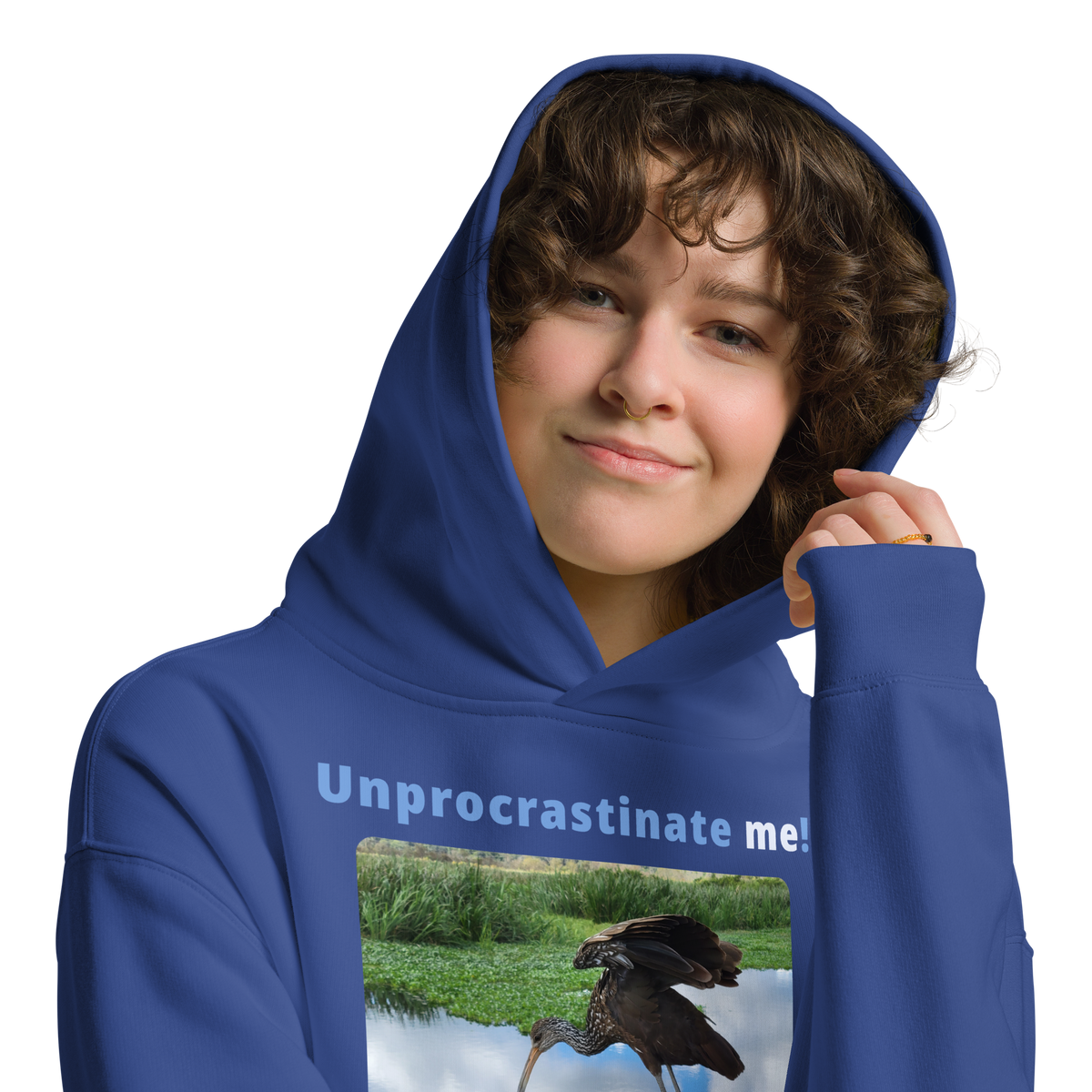 Unisex Oversized Procrastination Hoodie - Unprocrastinate me! - limpkin foraging 