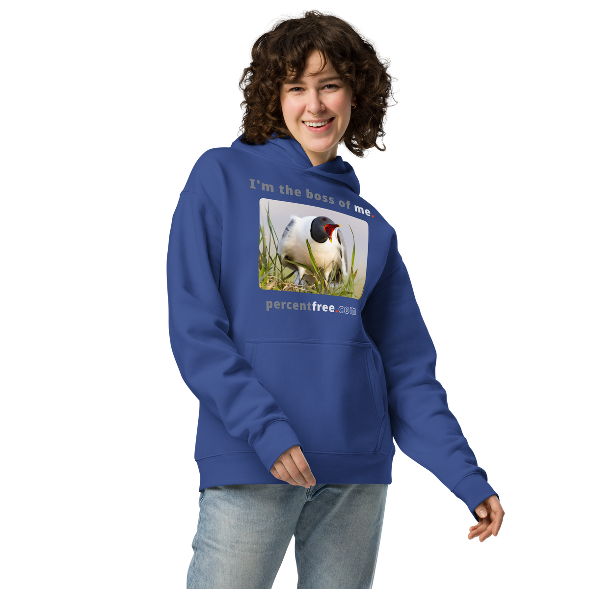 I'm the boss of me. - Sabine's gull speaking its mind - unisex oversized freedom hoodie 