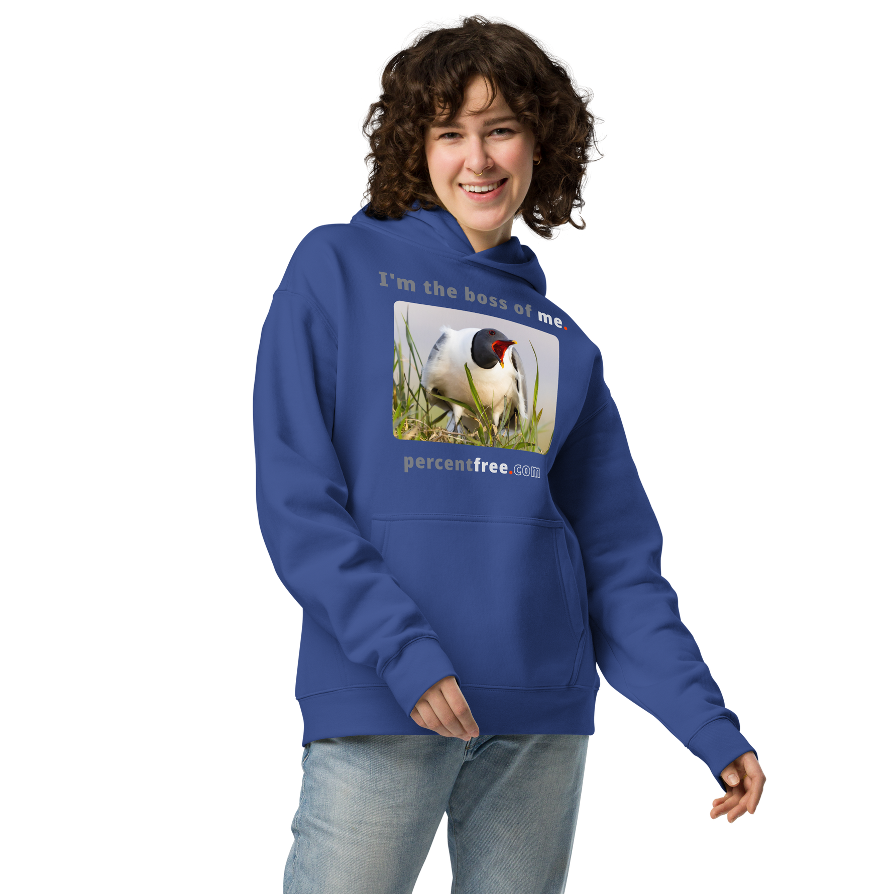 I'm the boss of me. - Sabine's gull speaking its mind - unisex oversized freedom hoodie 