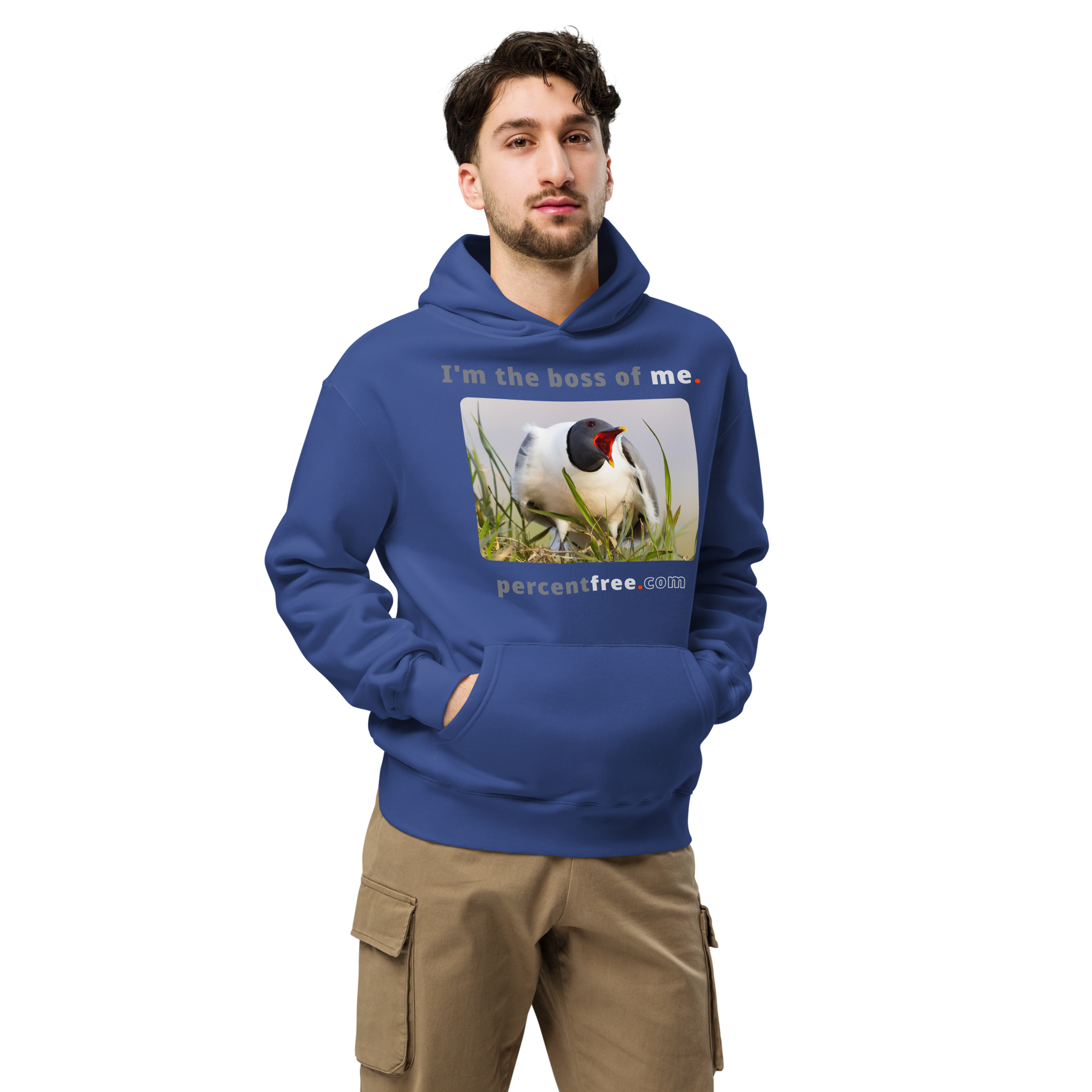 I'm the boss of me. - Sabine's gull speaking its mind - unisex oversized freedom hoodie 