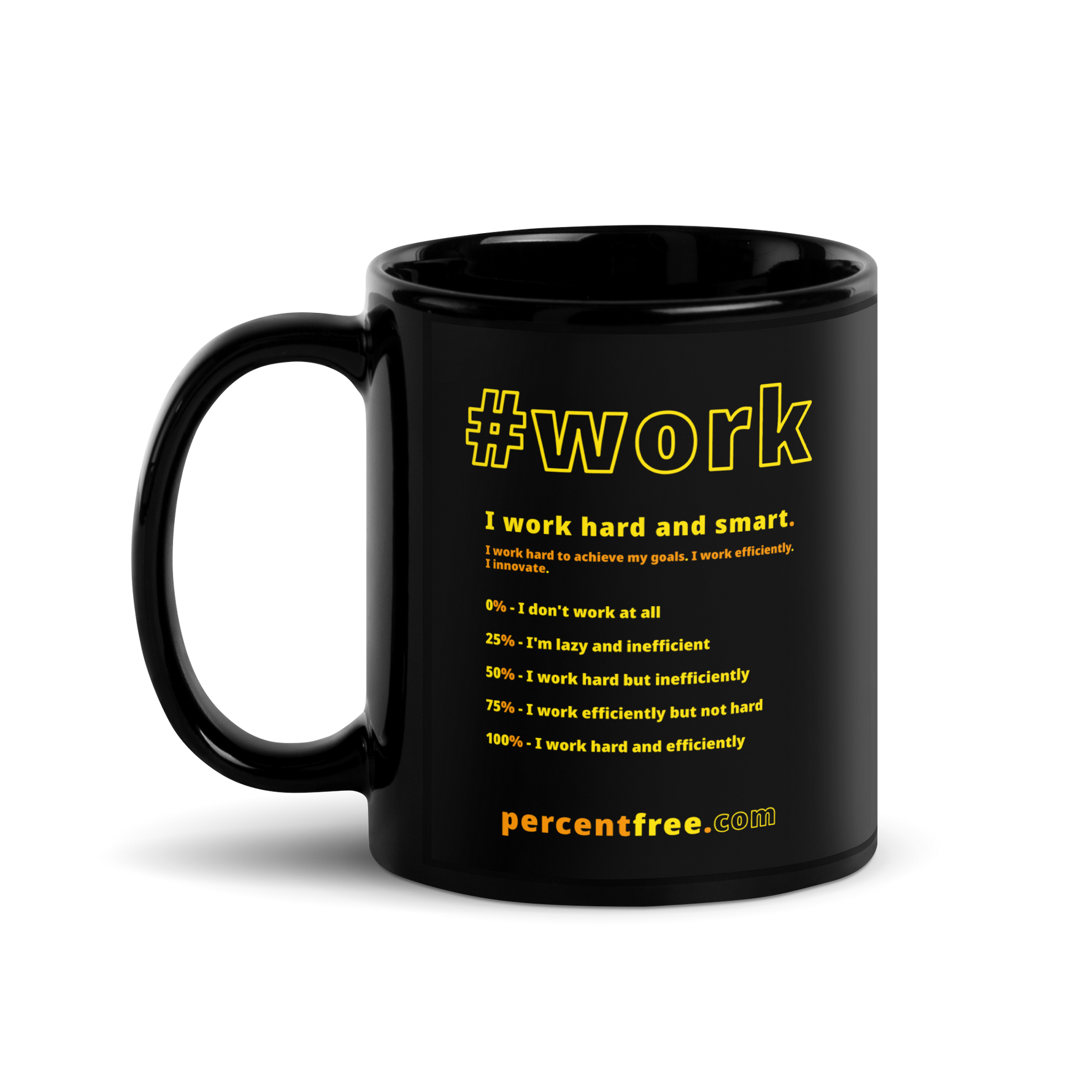 Work Coffee Mug (black) - #work % Free Quiz question #11-oz