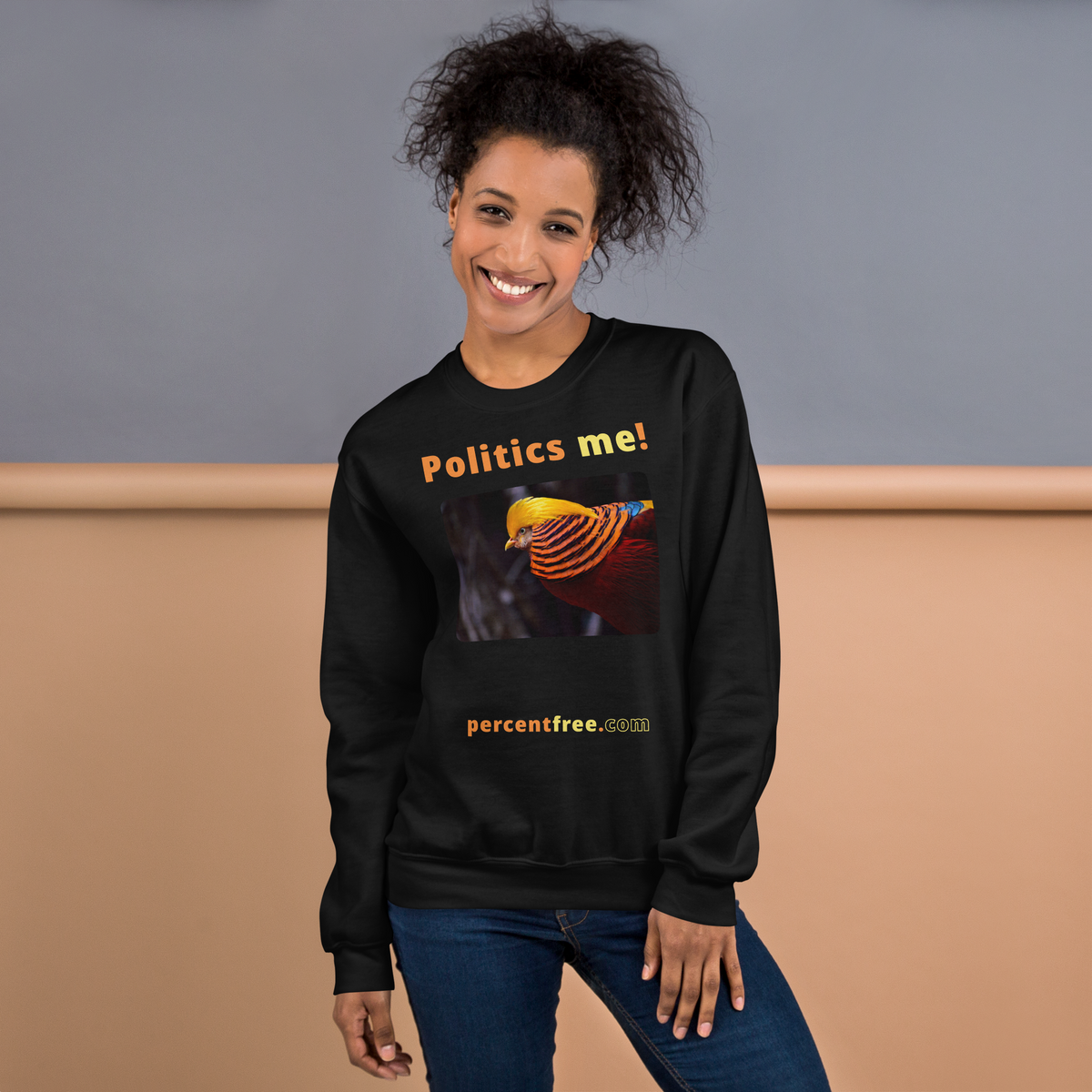 Unisex Front-and-Back Politics Sweatshirt - Politics me! - golden pheasant 