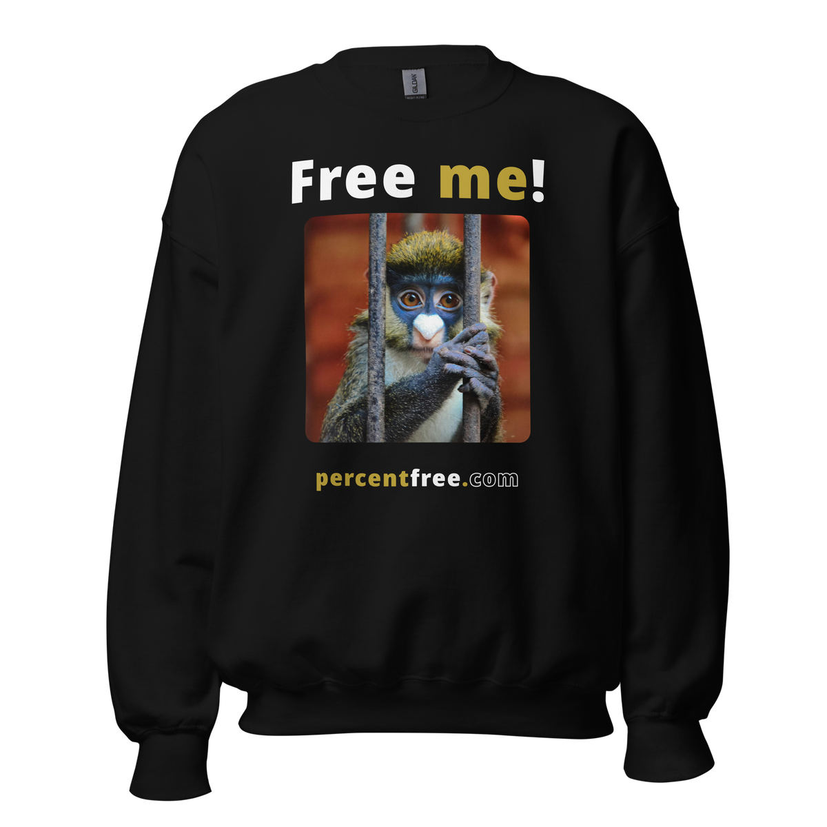 Free me! - red-tailed monkey in a cage - Unisex Freedom Sweatshirt 