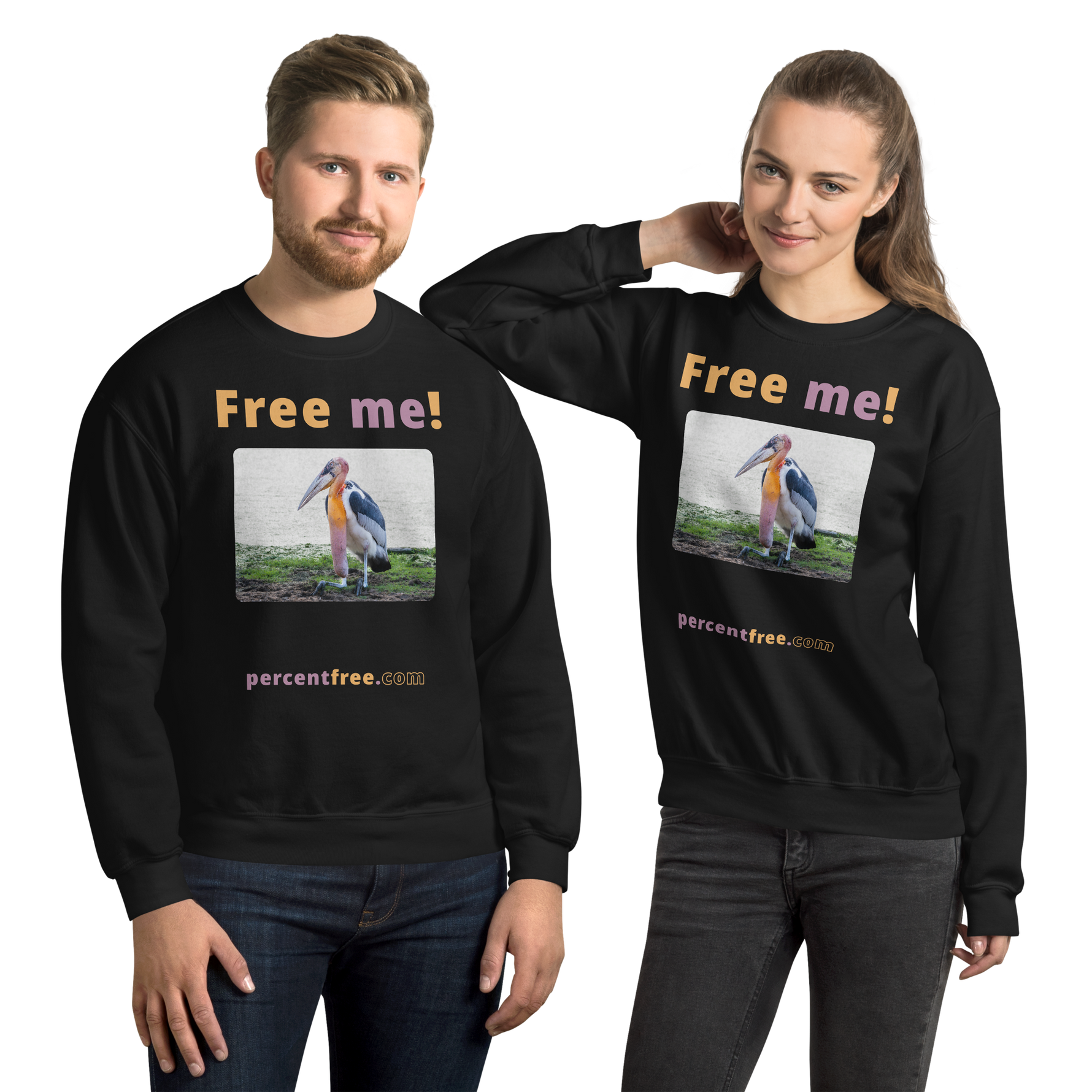 Free me! - marabou stork - Unisex Freedom Sweatshirt 