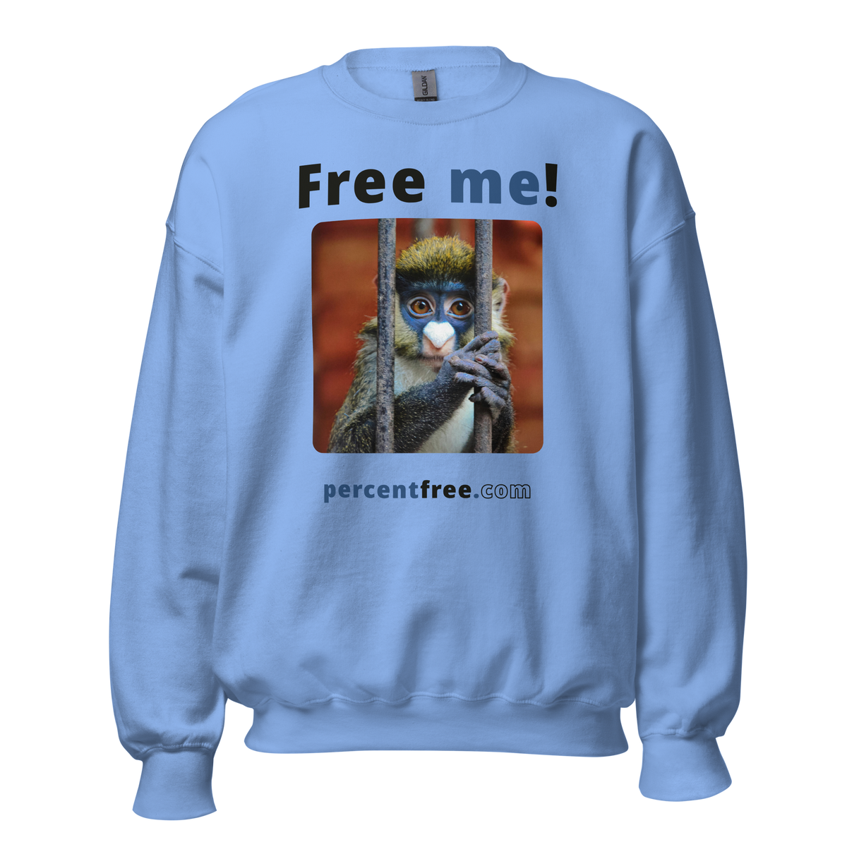 Free me! - red-tailed monkey in a cage - Unisex Freedom Sweatshirt 