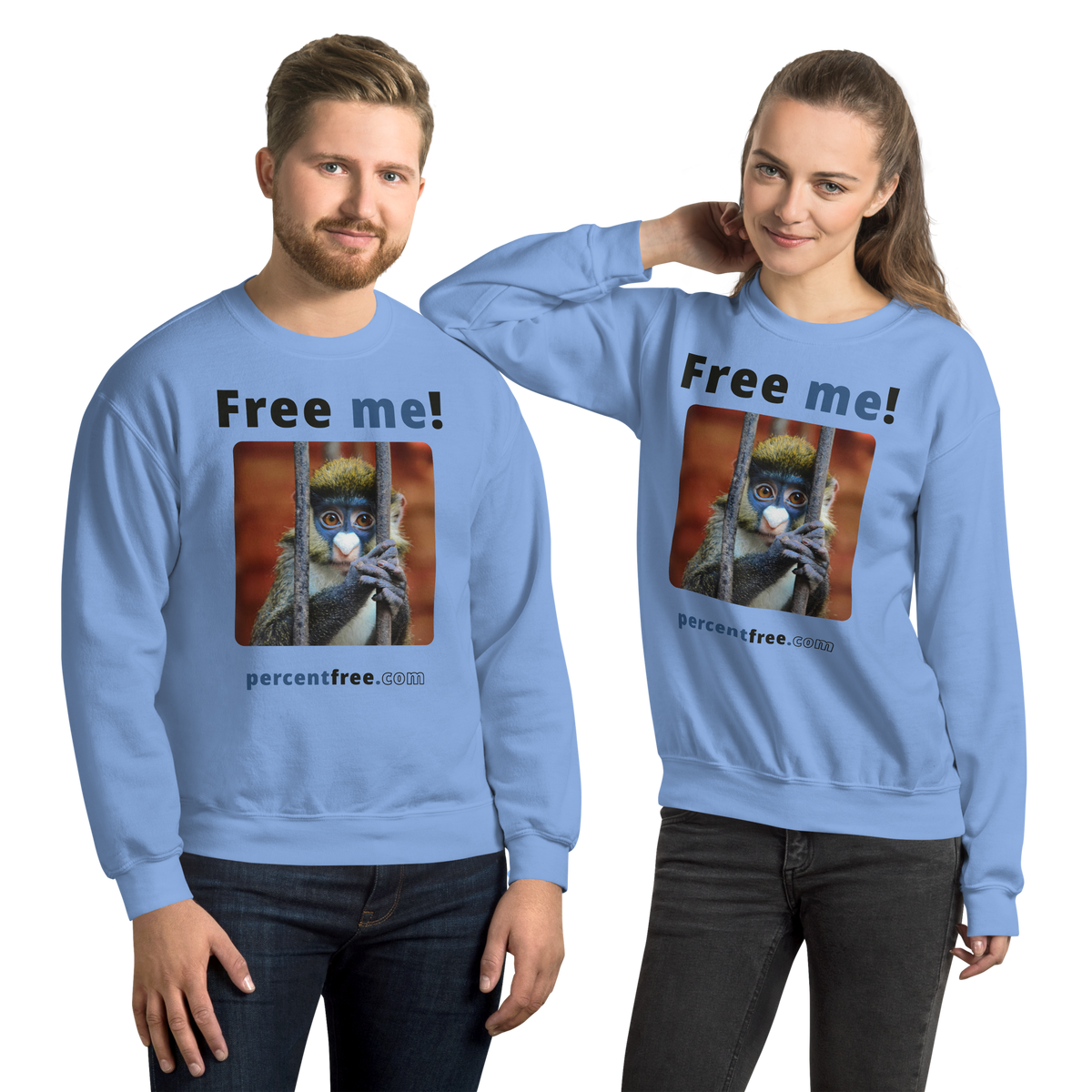Free me! - red-tailed monkey in a cage - Unisex Freedom Sweatshirt 