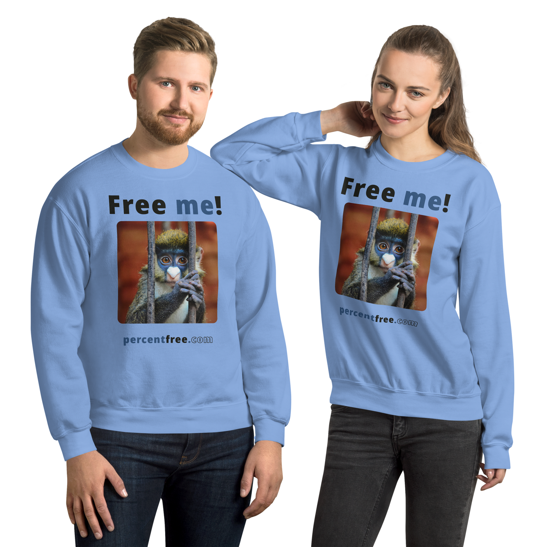 Free me! - red-tailed monkey in a cage - Unisex Freedom Sweatshirt 