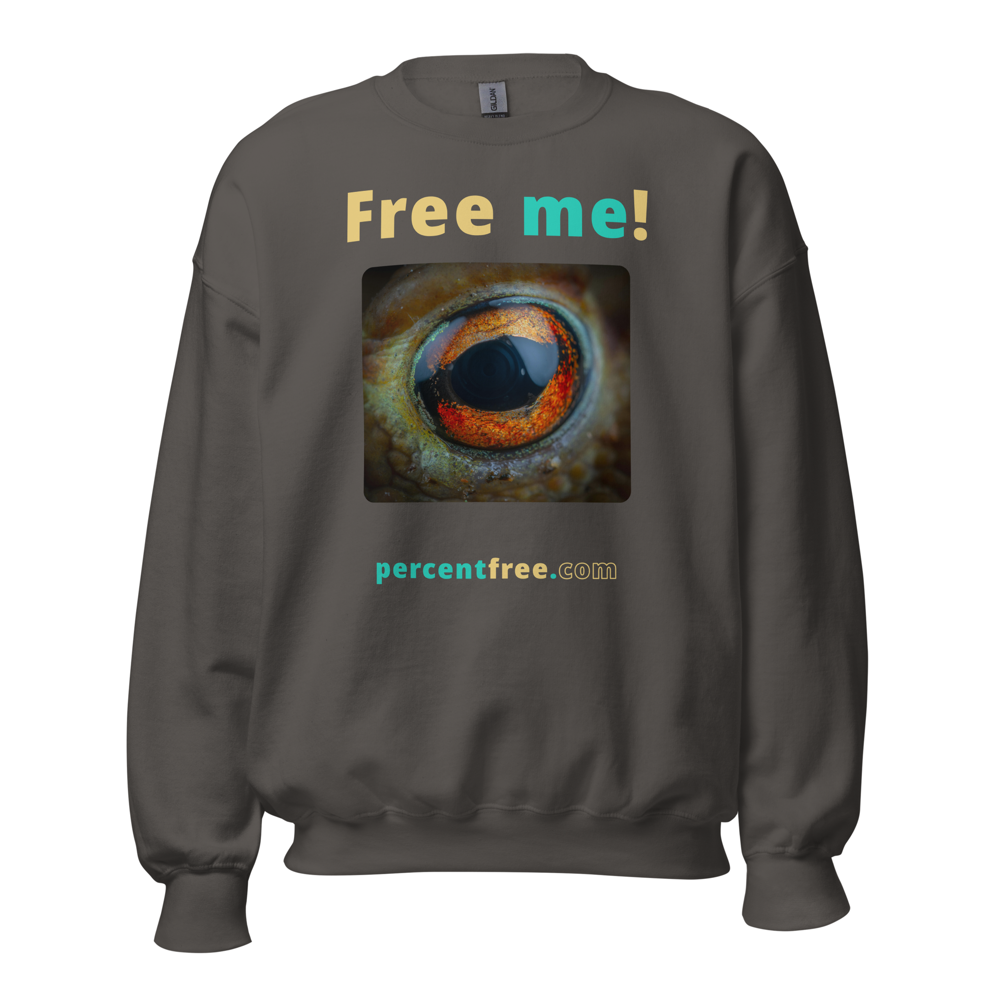 Free me! - frog eye- Unisex Freedom Sweatshirt #charcoal