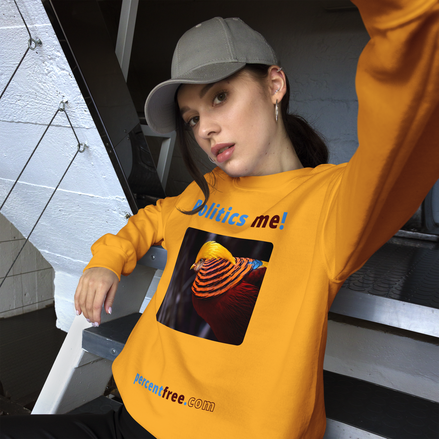 Unisex Front-and-Back Politics Sweatshirt - Politics me! - golden pheasant 