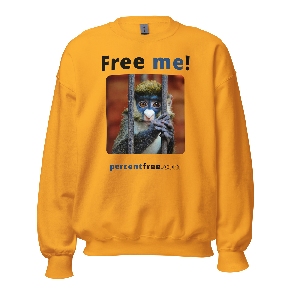 Free me! - red-tailed monkey in a cage - Unisex Freedom Sweatshirt 