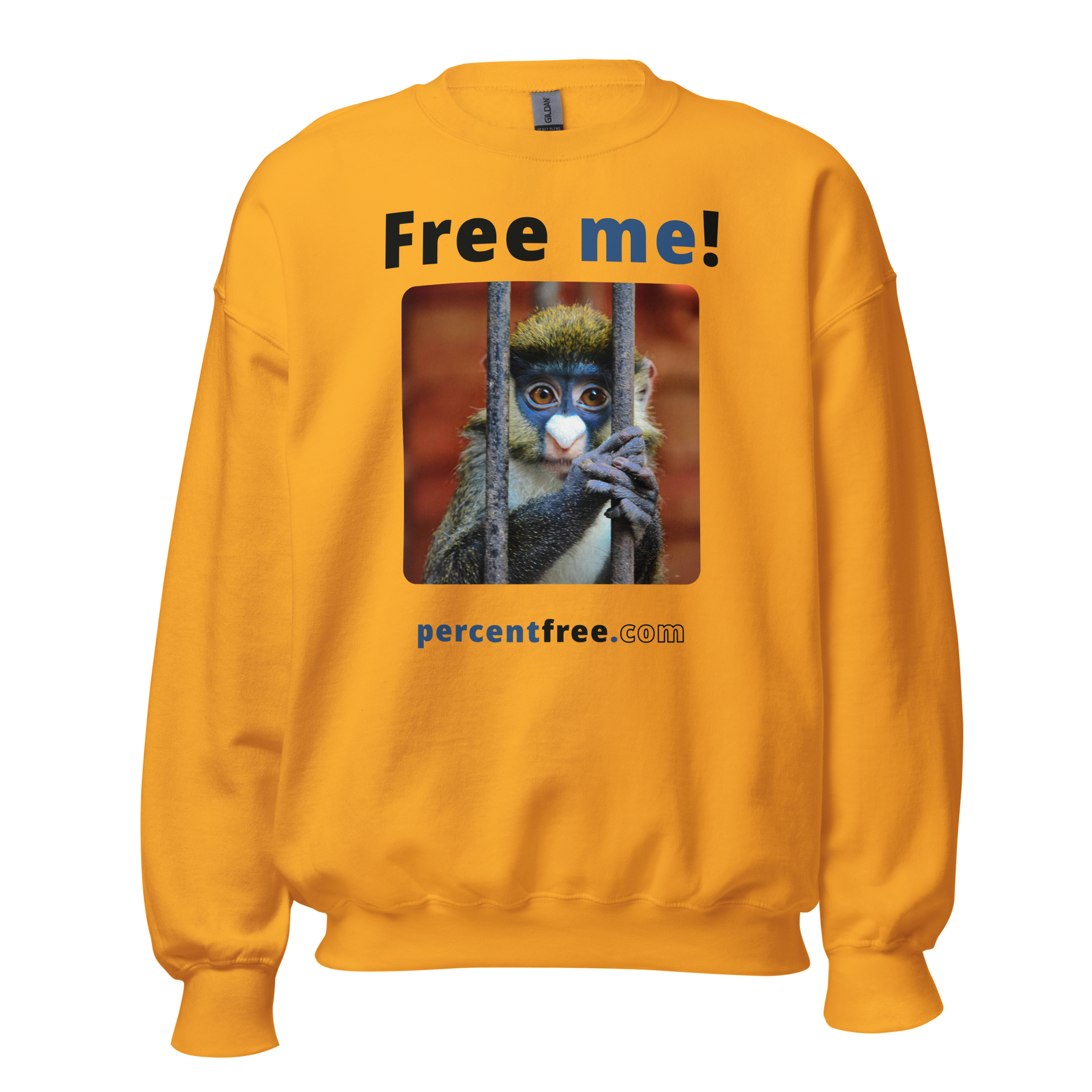 Free me! - red-tailed monkey in a cage - Unisex Freedom Sweatshirt 