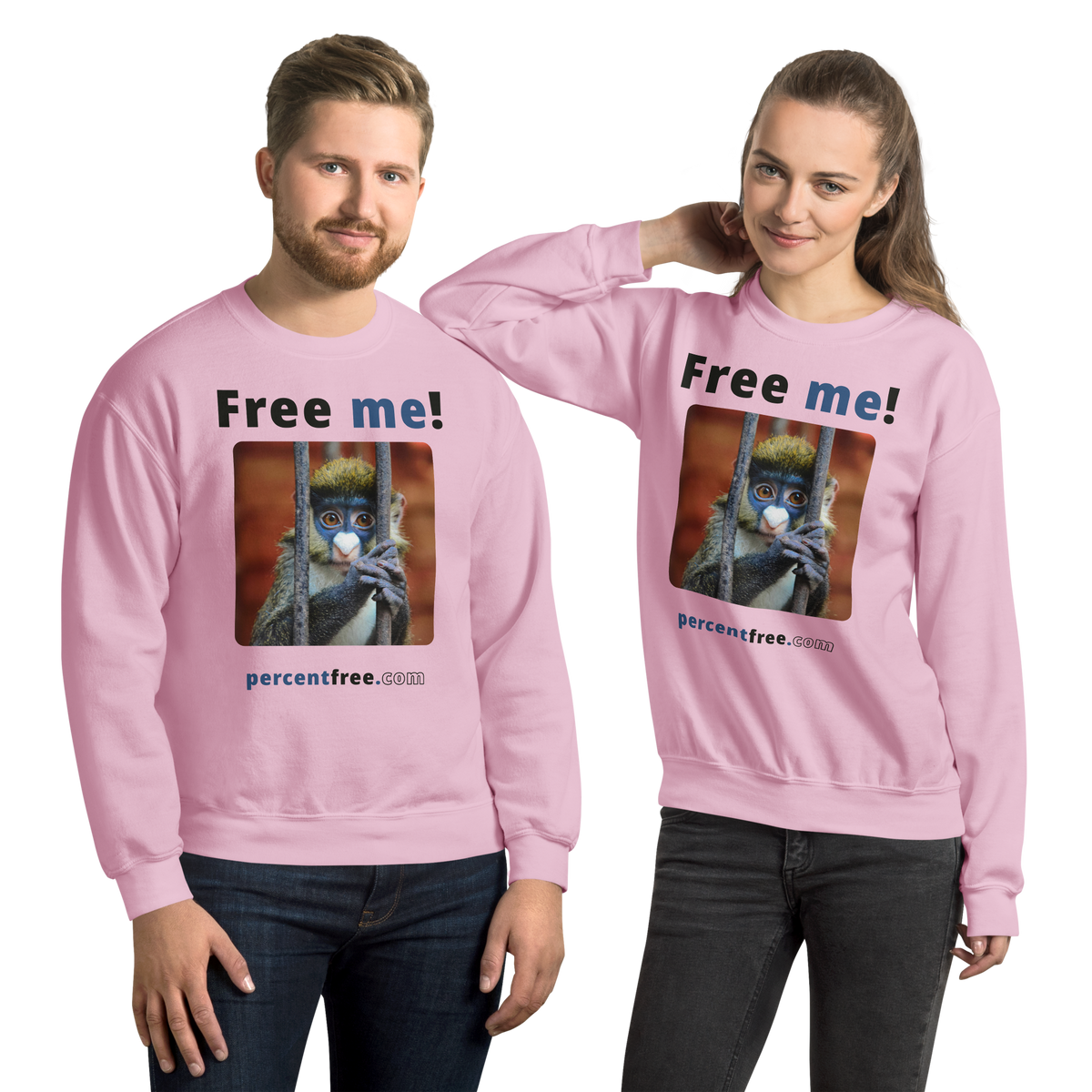 Free me! - red-tailed monkey in a cage - Unisex Freedom Sweatshirt 