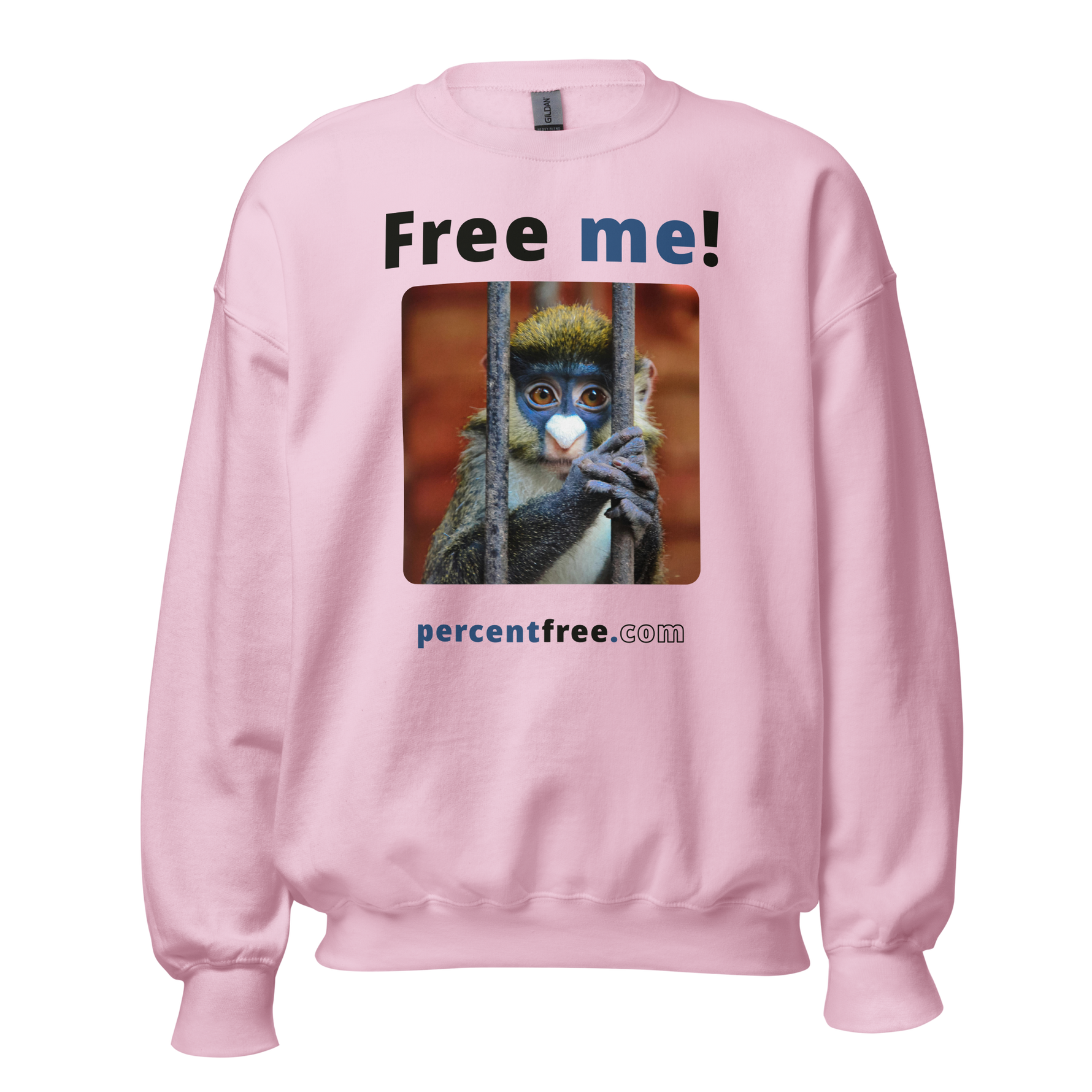 Free me! - red-tailed monkey in a cage - Unisex Freedom Sweatshirt 