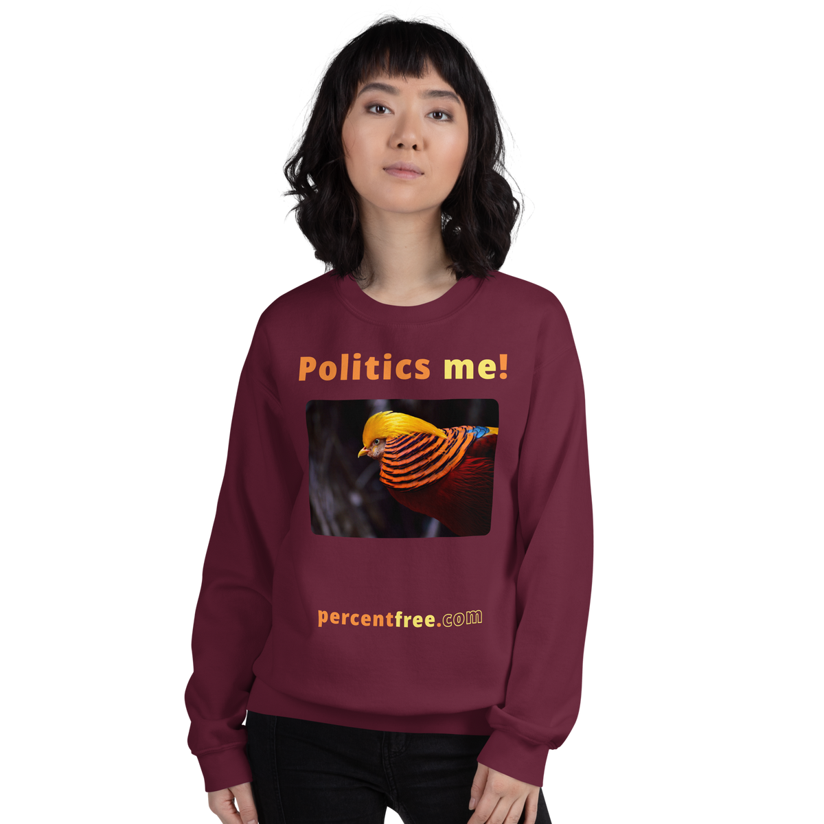 Unisex Front-and-Back Politics Sweatshirt - Politics me! - golden pheasant 