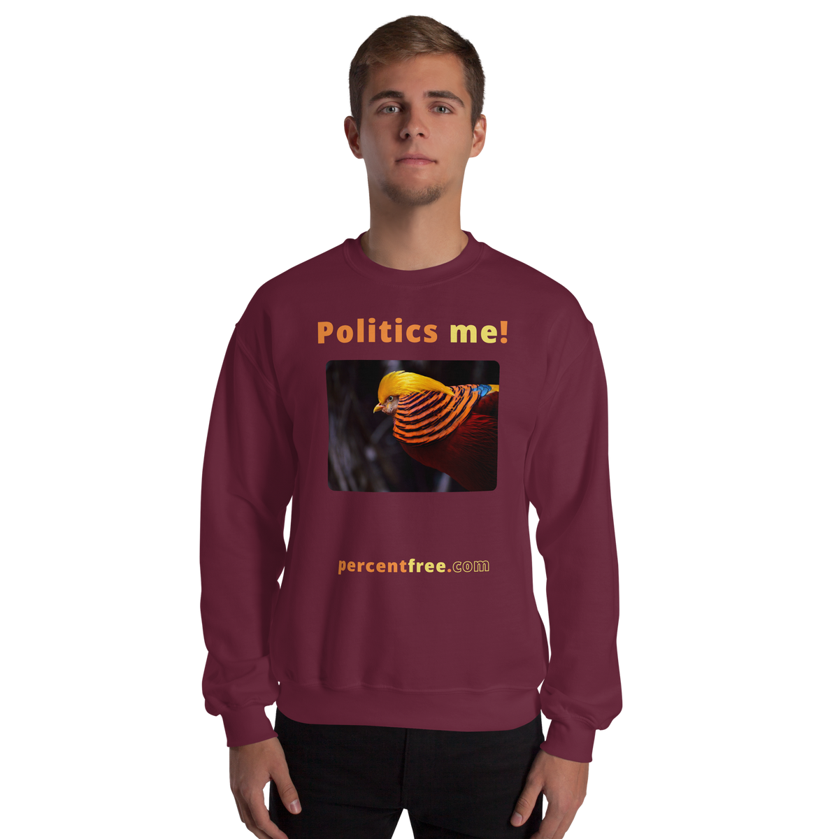 Unisex Front-and-Back Politics Sweatshirt - Politics me! - golden pheasant 