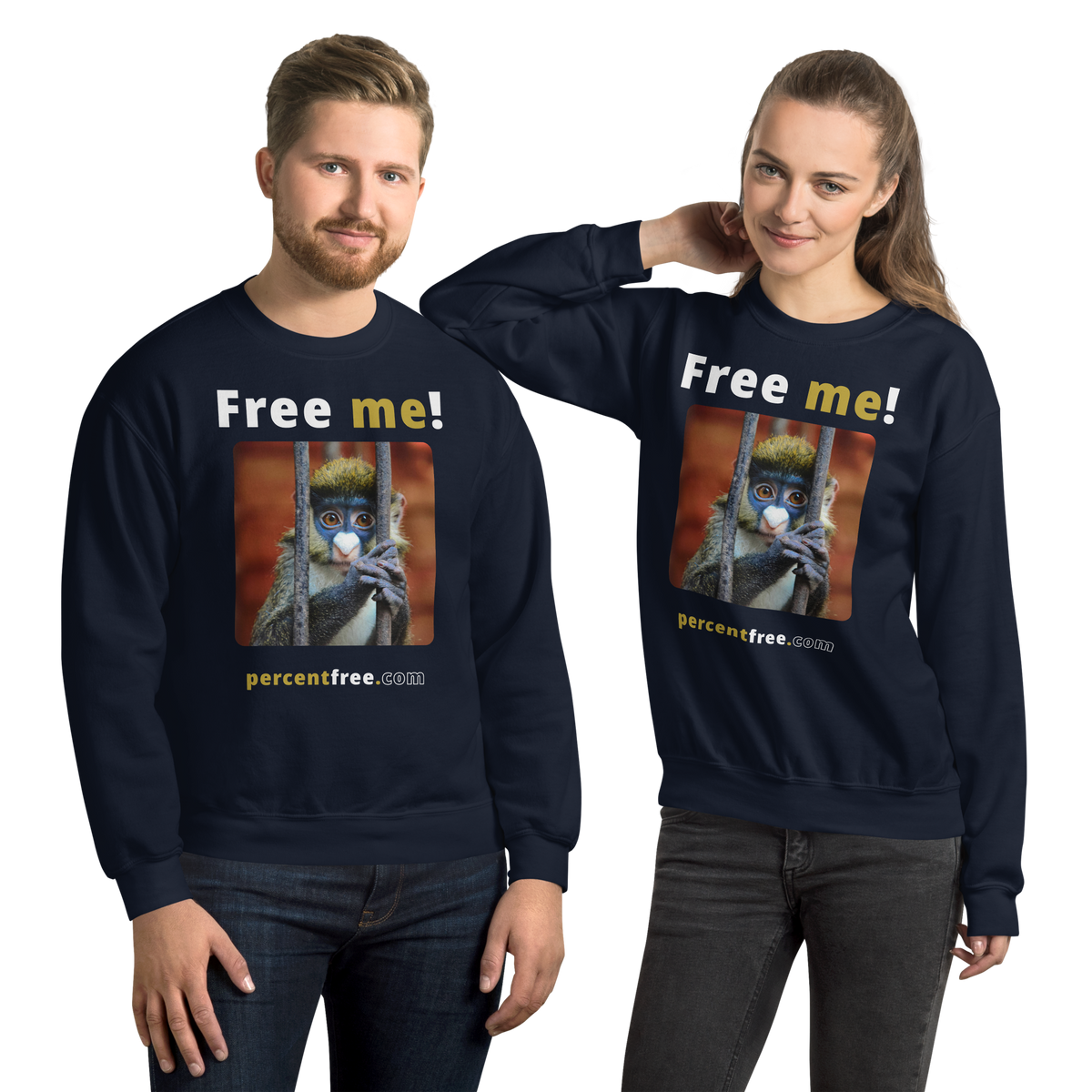 Free me! - red-tailed monkey in a cage - Unisex Freedom Sweatshirt 