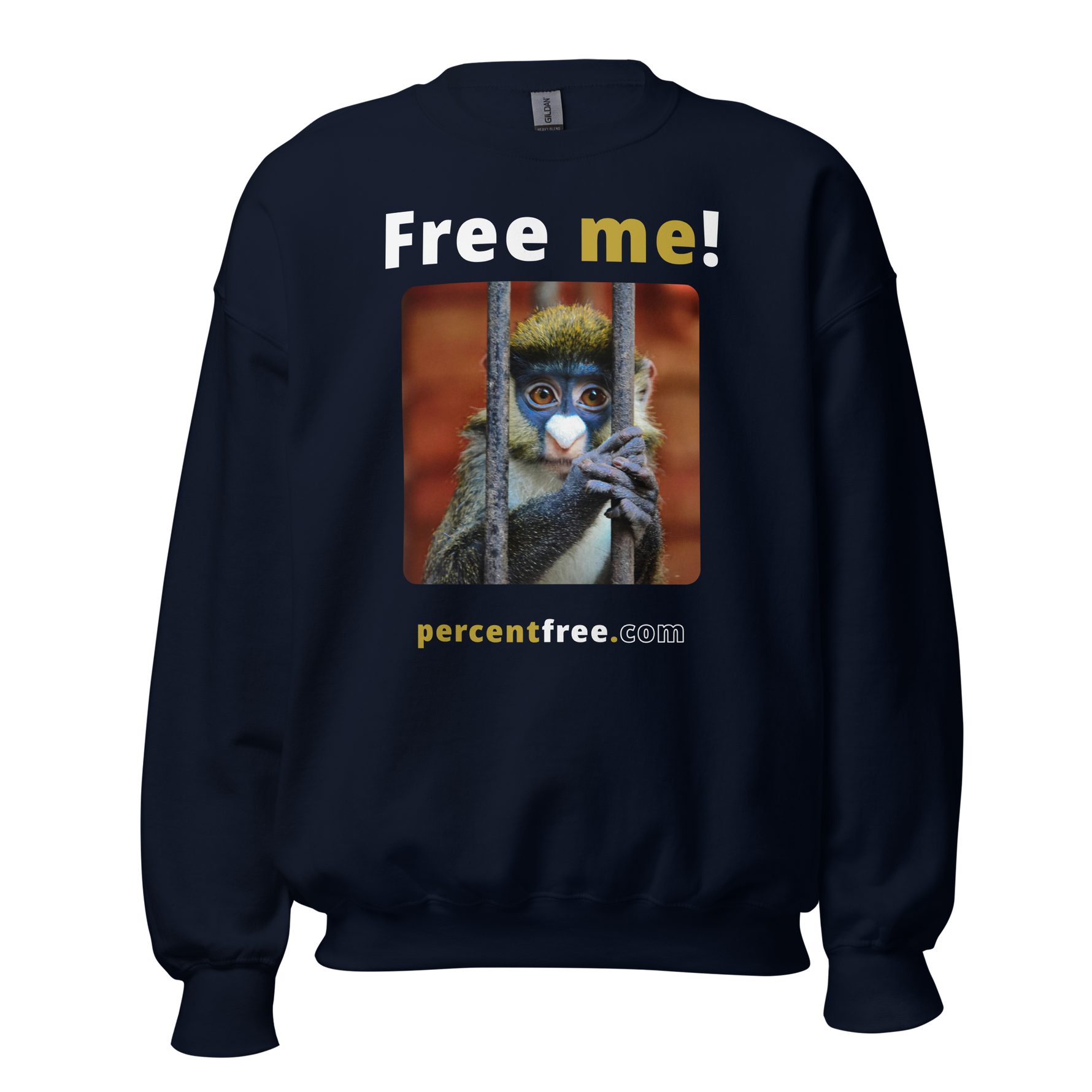 Free me! - red-tailed monkey in a cage - Unisex Freedom Sweatshirt 