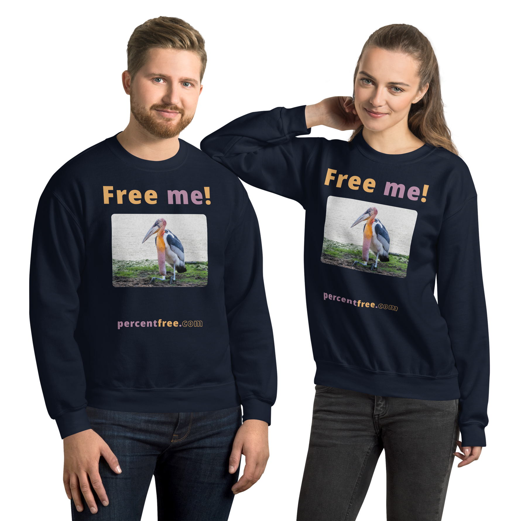 Free me! - marabou stork - Unisex Freedom Sweatshirt 