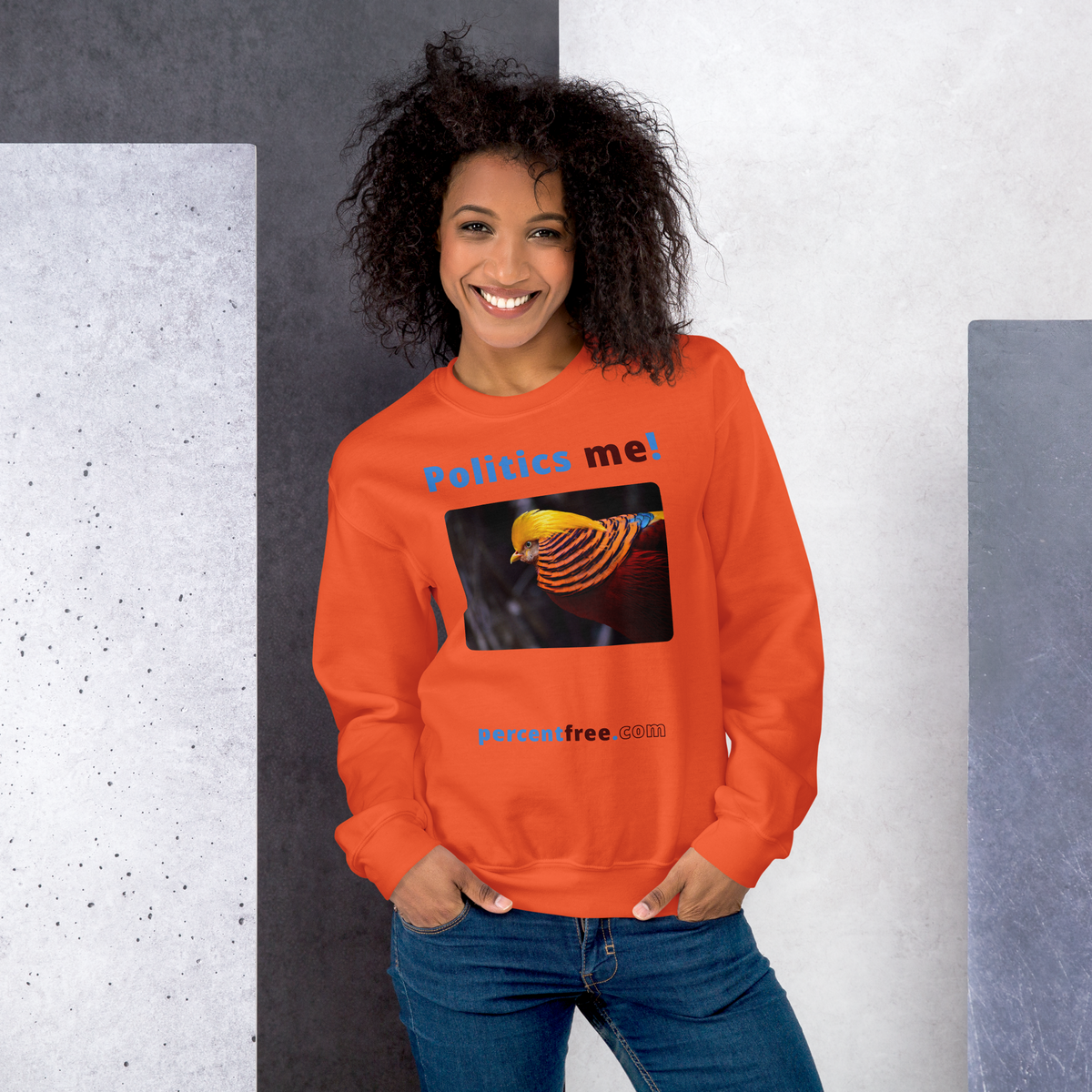 Unisex Front-and-Back Politics Sweatshirt - Politics me! - golden pheasant 