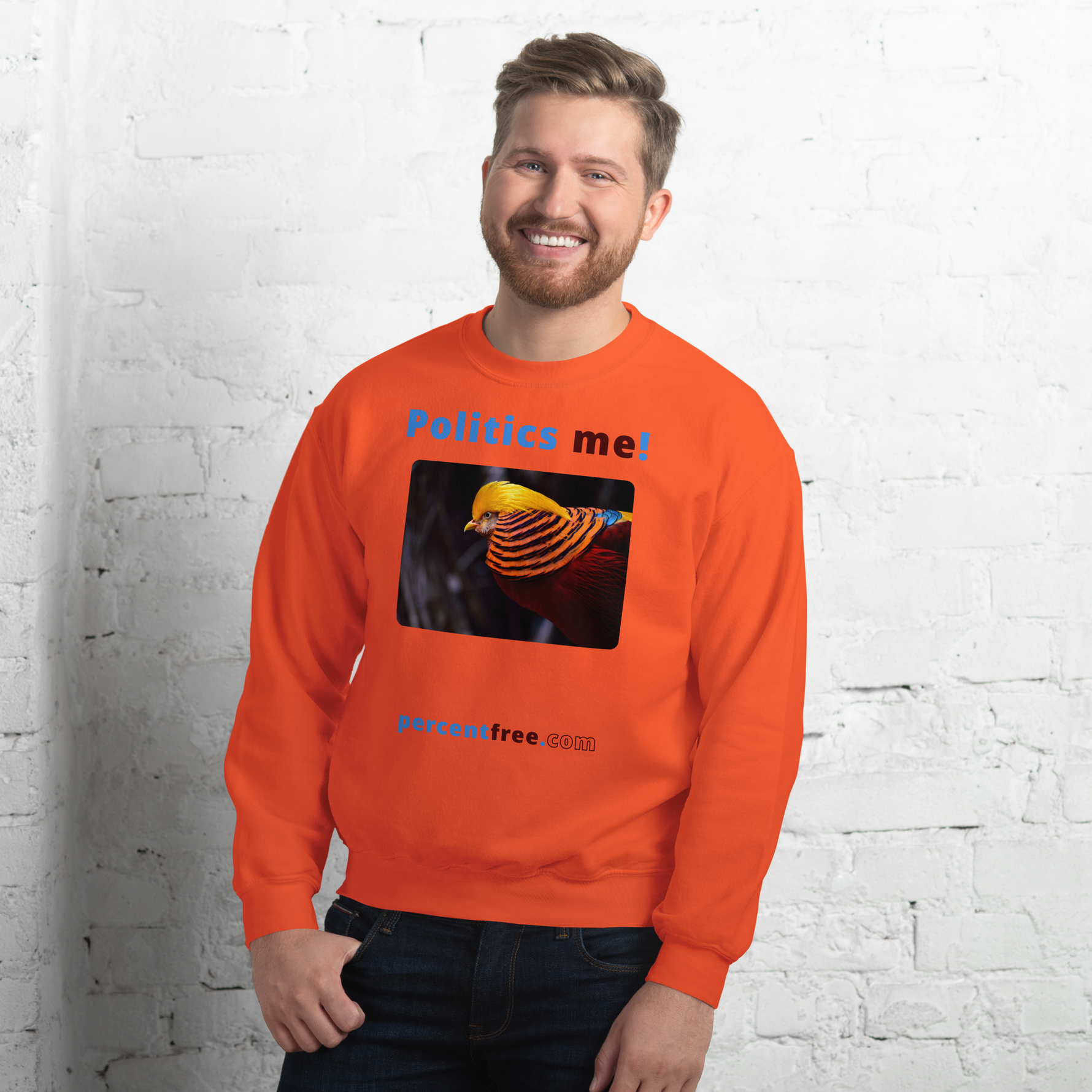 Unisex Front-and-Back Politics Sweatshirt - Politics me! - golden pheasant 