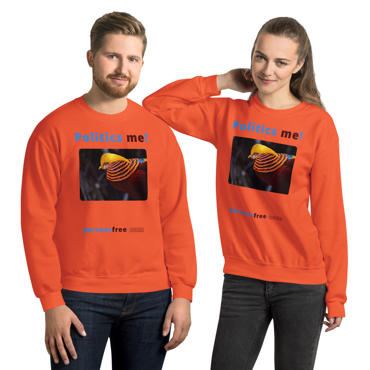 Unisex Front-and-Back Politics Sweatshirt - Politics me! - golden pheasant 