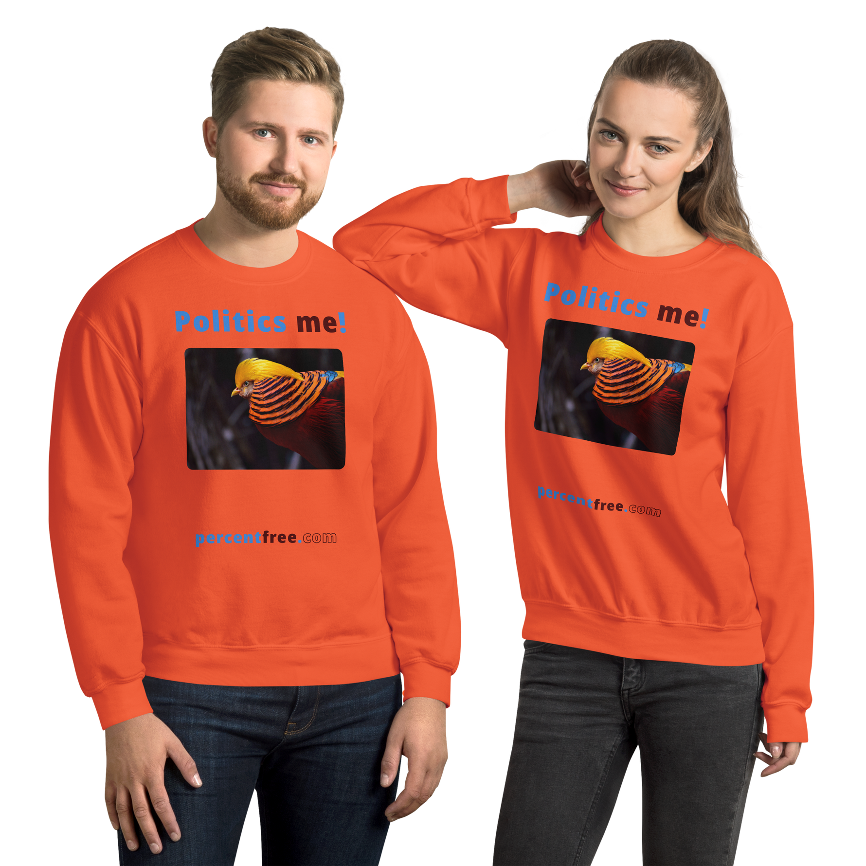 Unisex Front-and-Back Politics Sweatshirt - Politics me! - golden pheasant 