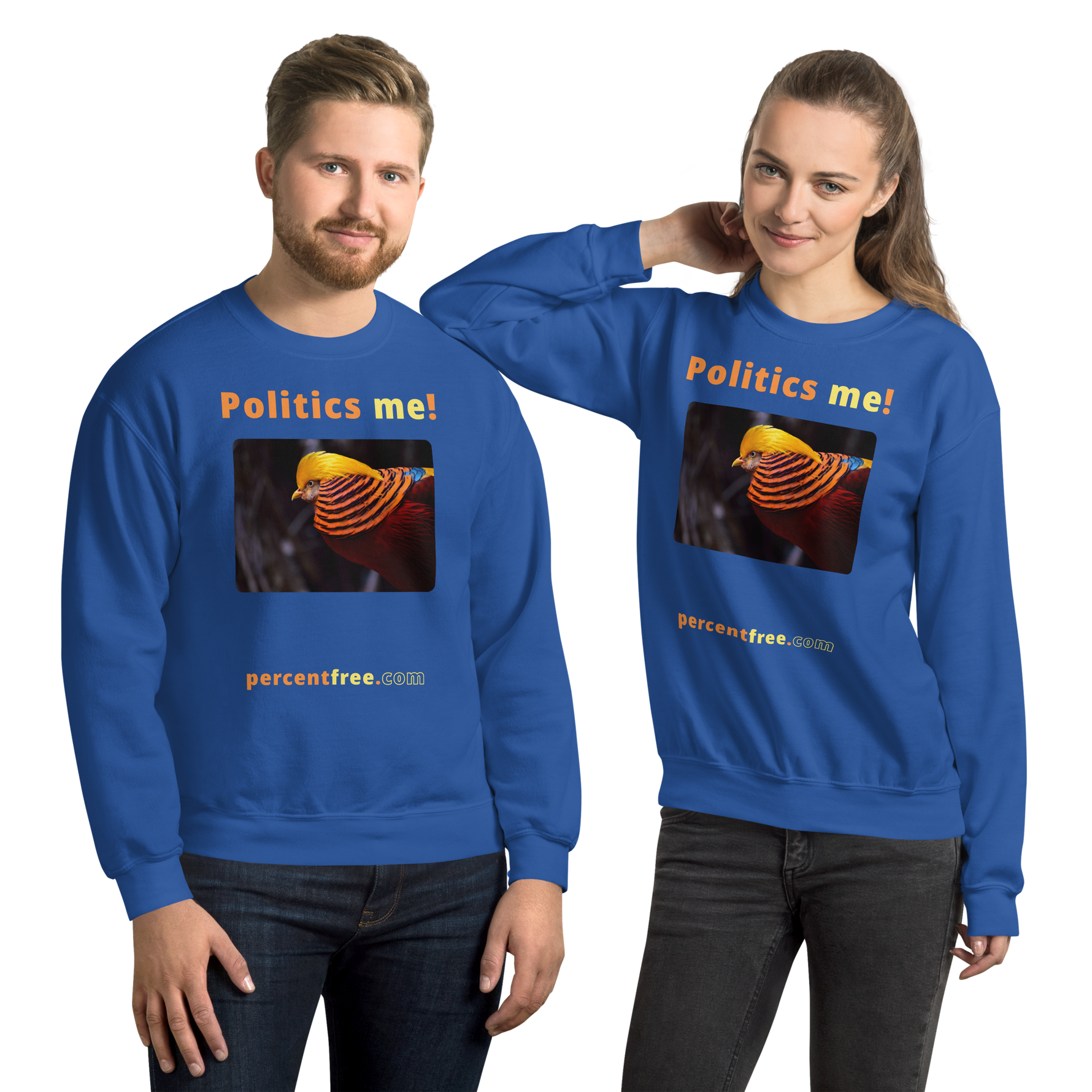 Unisex Front-and-Back Politics Sweatshirt - Politics me! - golden pheasant 