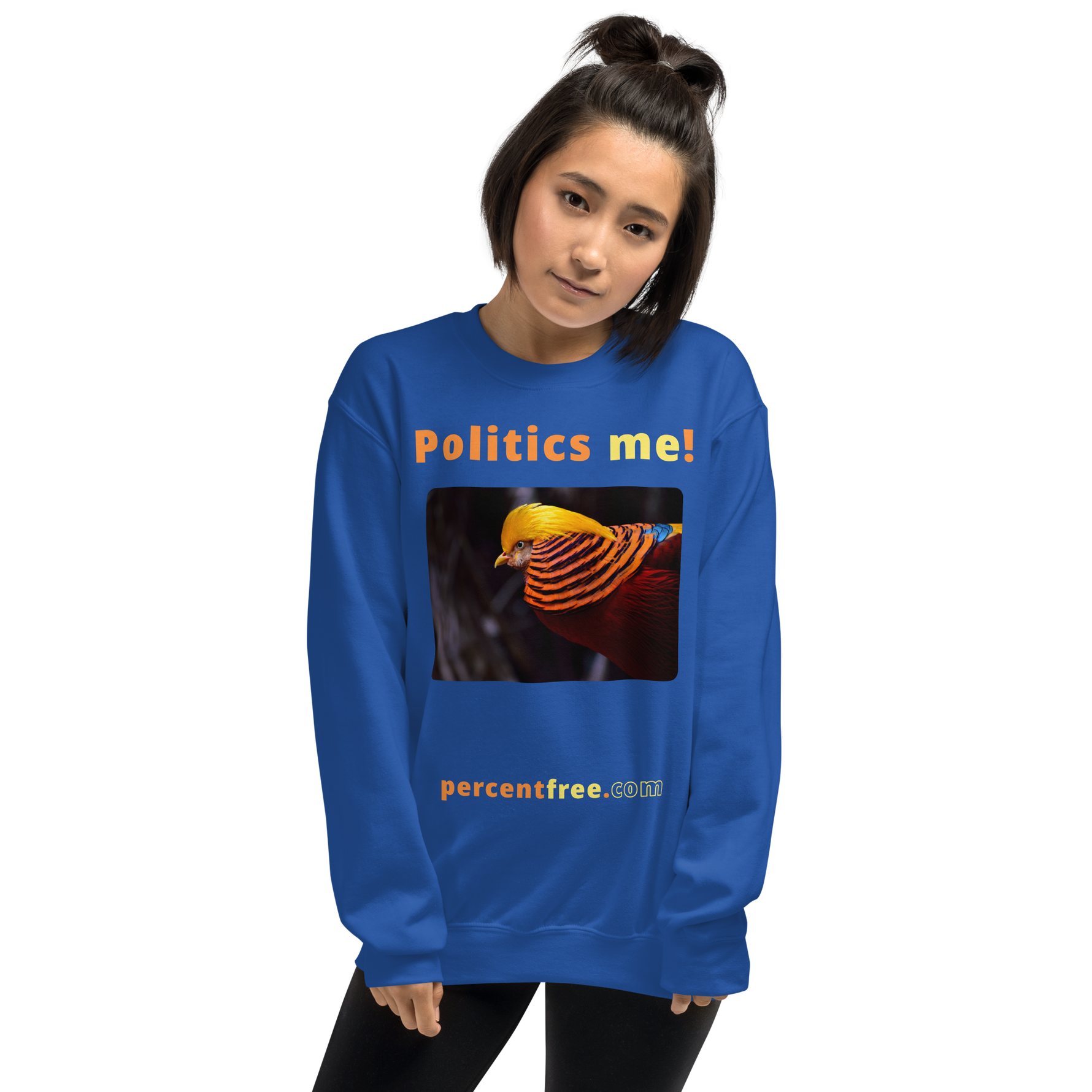 Unisex Front-and-Back Politics Sweatshirt - Politics me! - golden pheasant 