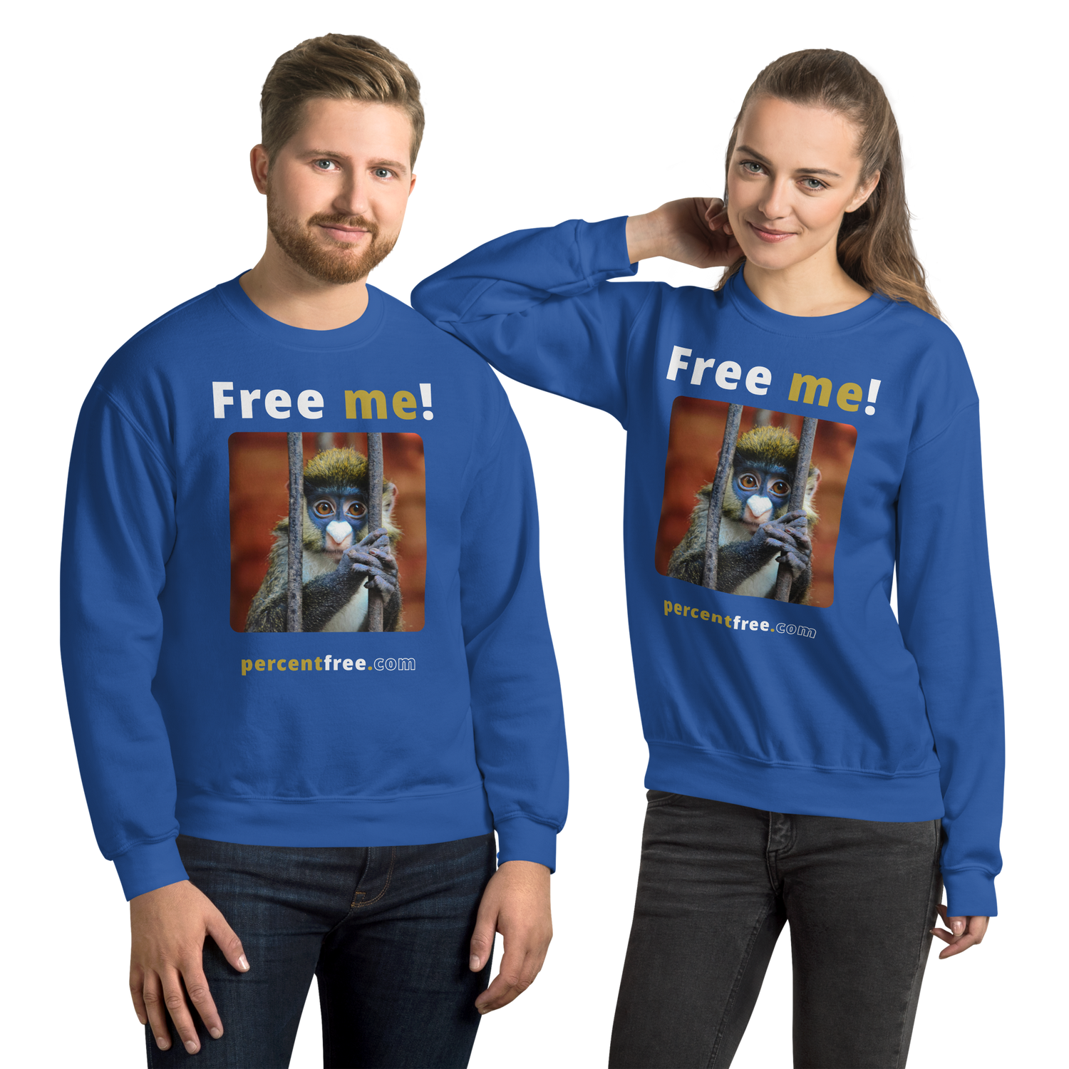 Free me! - red-tailed monkey in a cage - Unisex Freedom Sweatshirt 