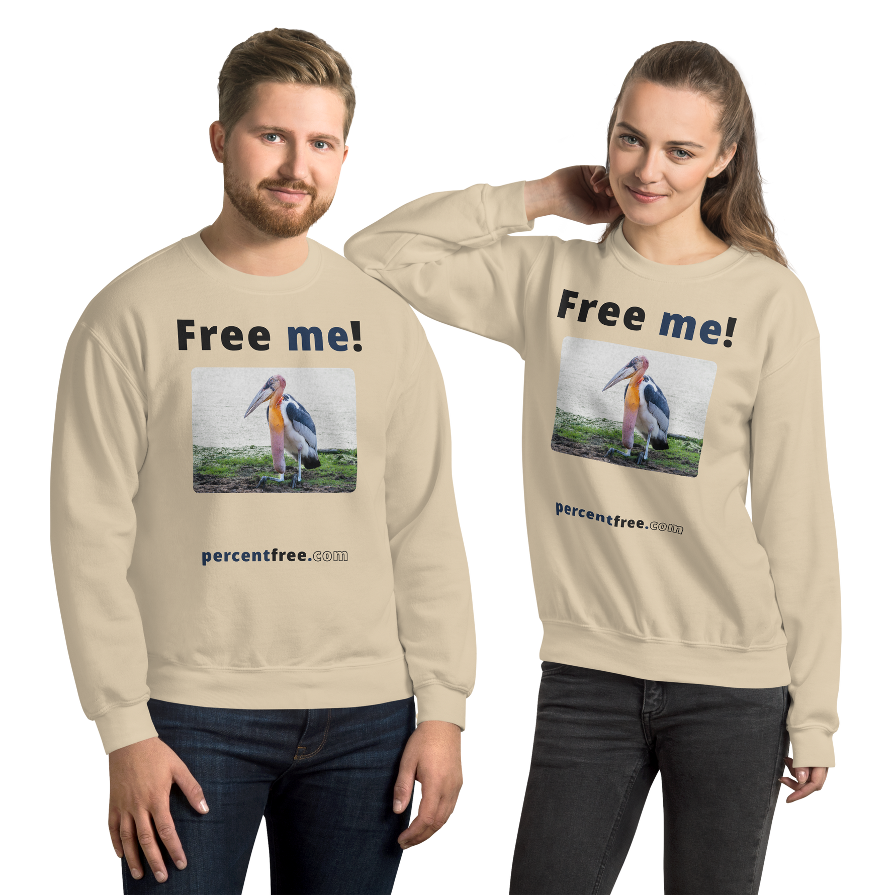 Free me! - marabou stork - Unisex Freedom Sweatshirt 