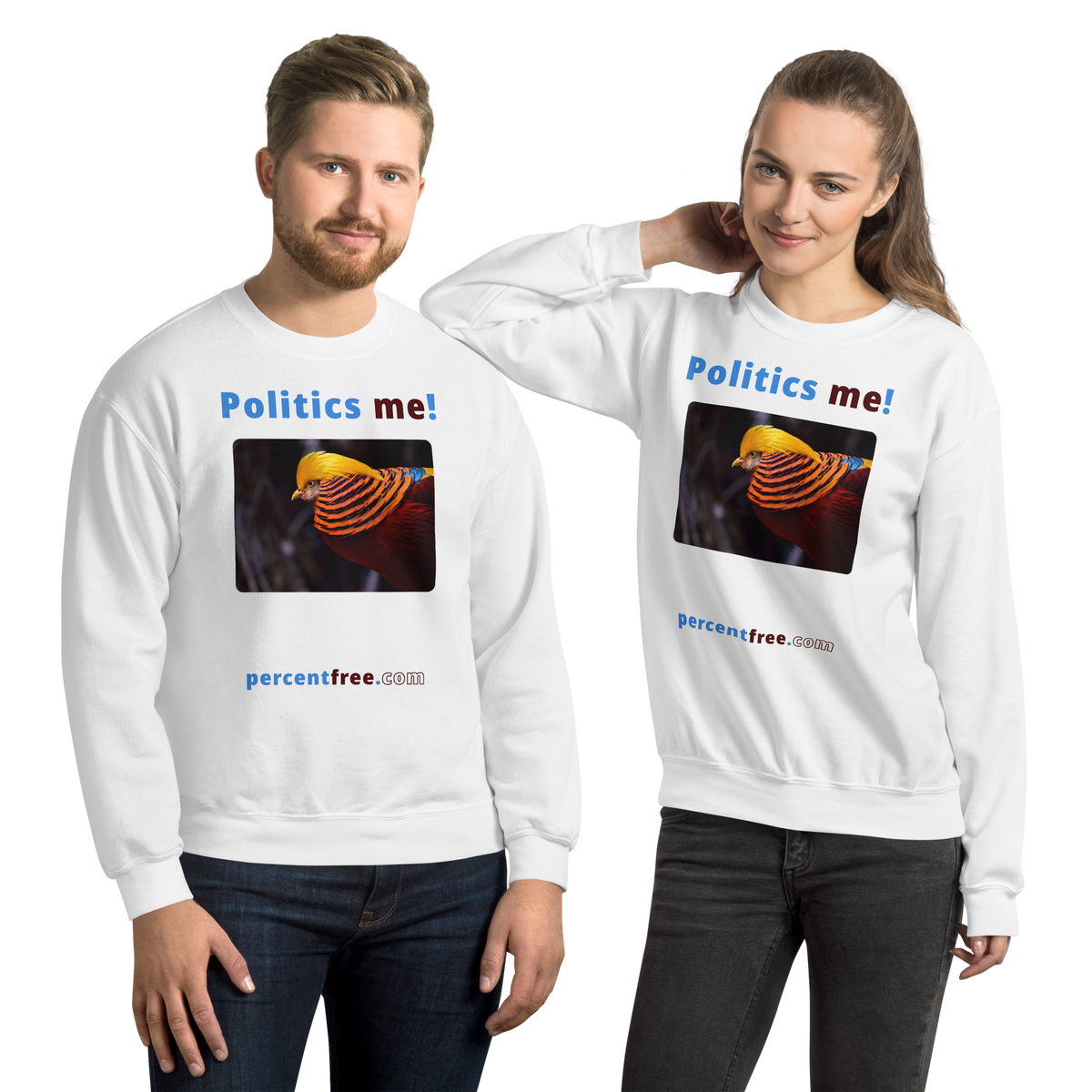 Unisex Front-and-Back Politics Sweatshirt - Politics me! - golden pheasant 