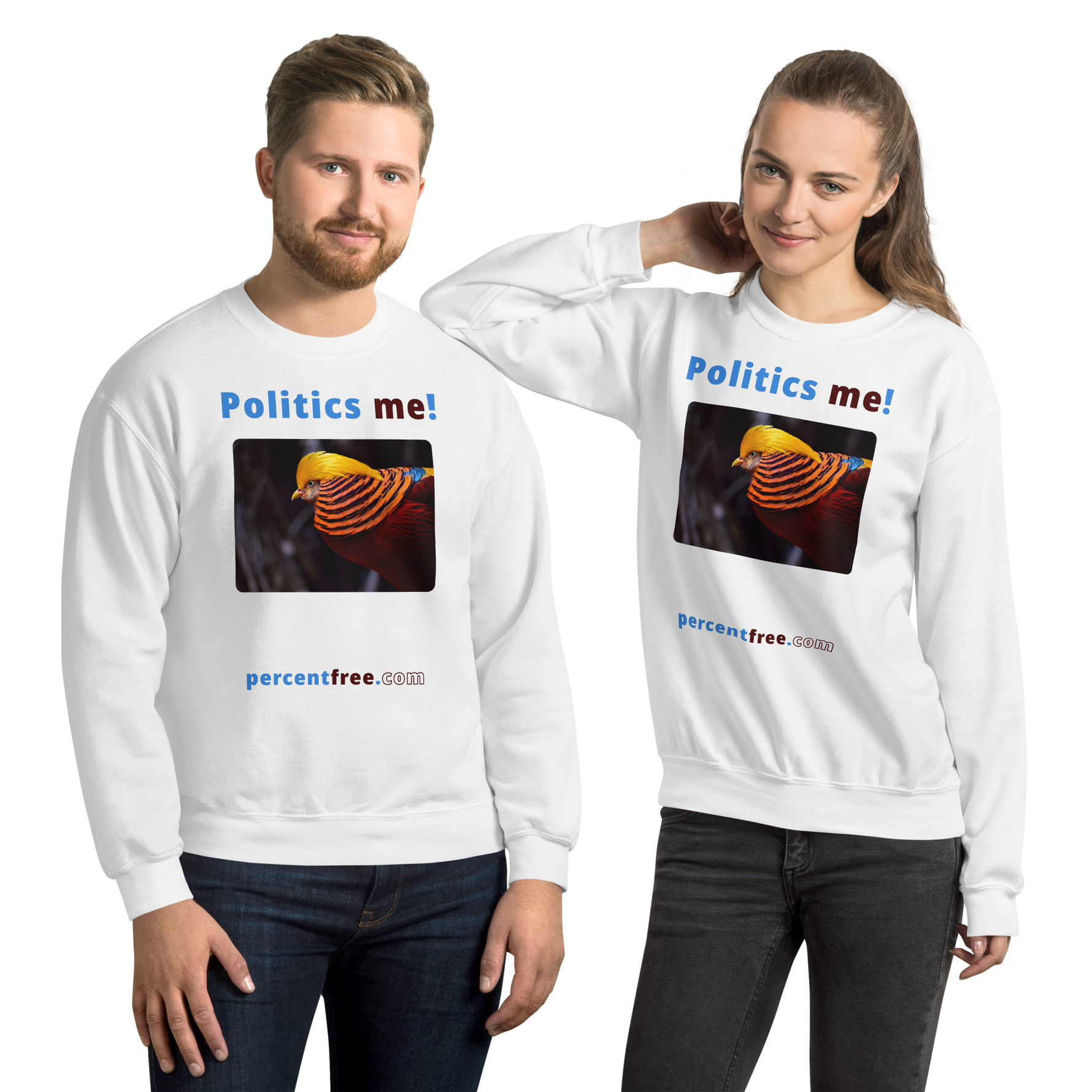 Unisex Front-and-Back Politics Sweatshirt - Politics me! - golden pheasant 