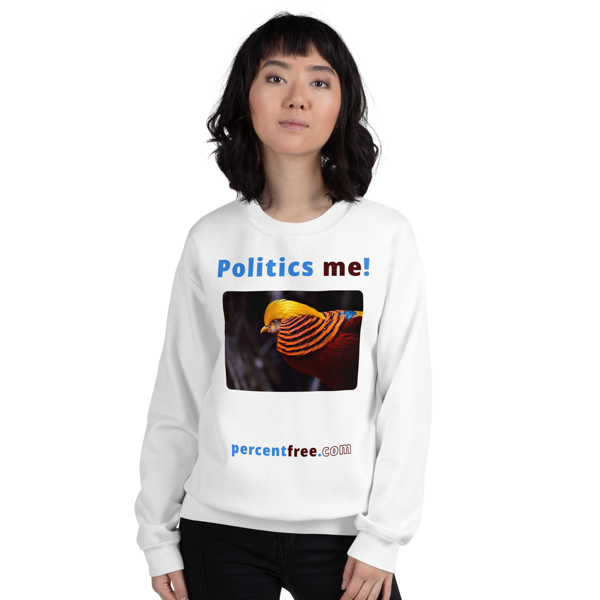 Unisex Front-and-Back Politics Sweatshirt - Politics me! - golden pheasant - 