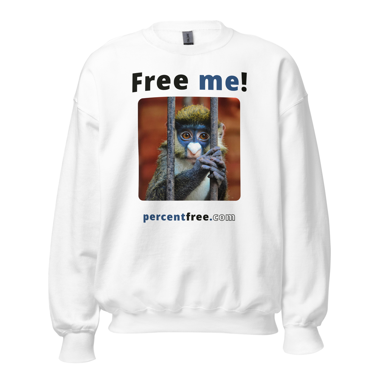 Free me! - red-tailed monkey in a cage - Unisex Freedom Sweatshirt 