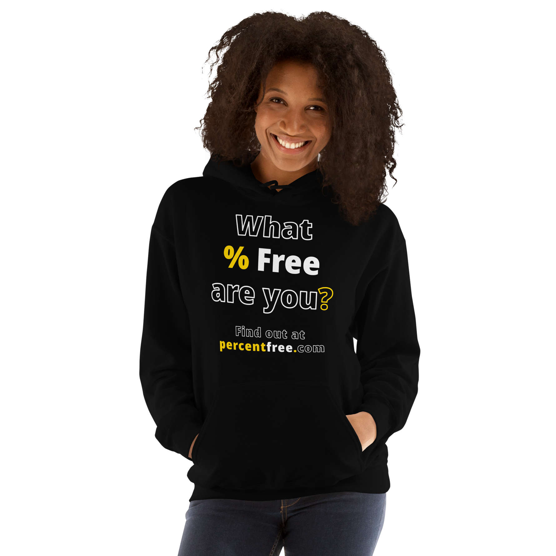 What % Free are you? - Find out at percentfree.com - Unisex Freedom Hoodie 