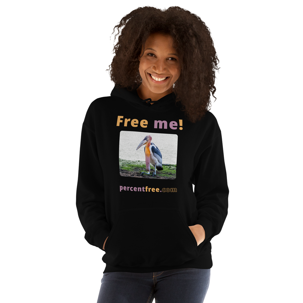 Free me! - marabou stork - Unisex Freedom Hoodie 