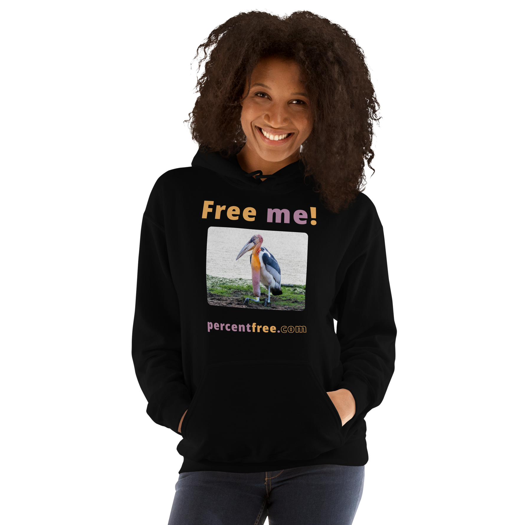 Free me! - marabou stork - Unisex Freedom Hoodie 