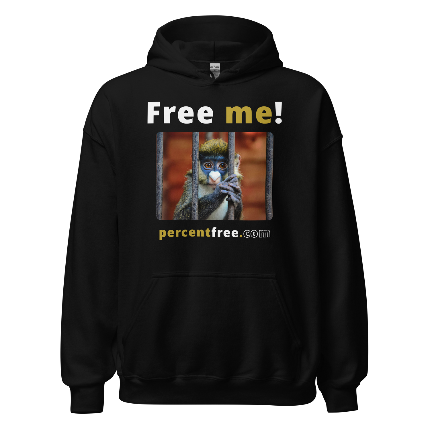 Free me! - red-tailed monkey in a cage - Unisex Freedom Hoodie 