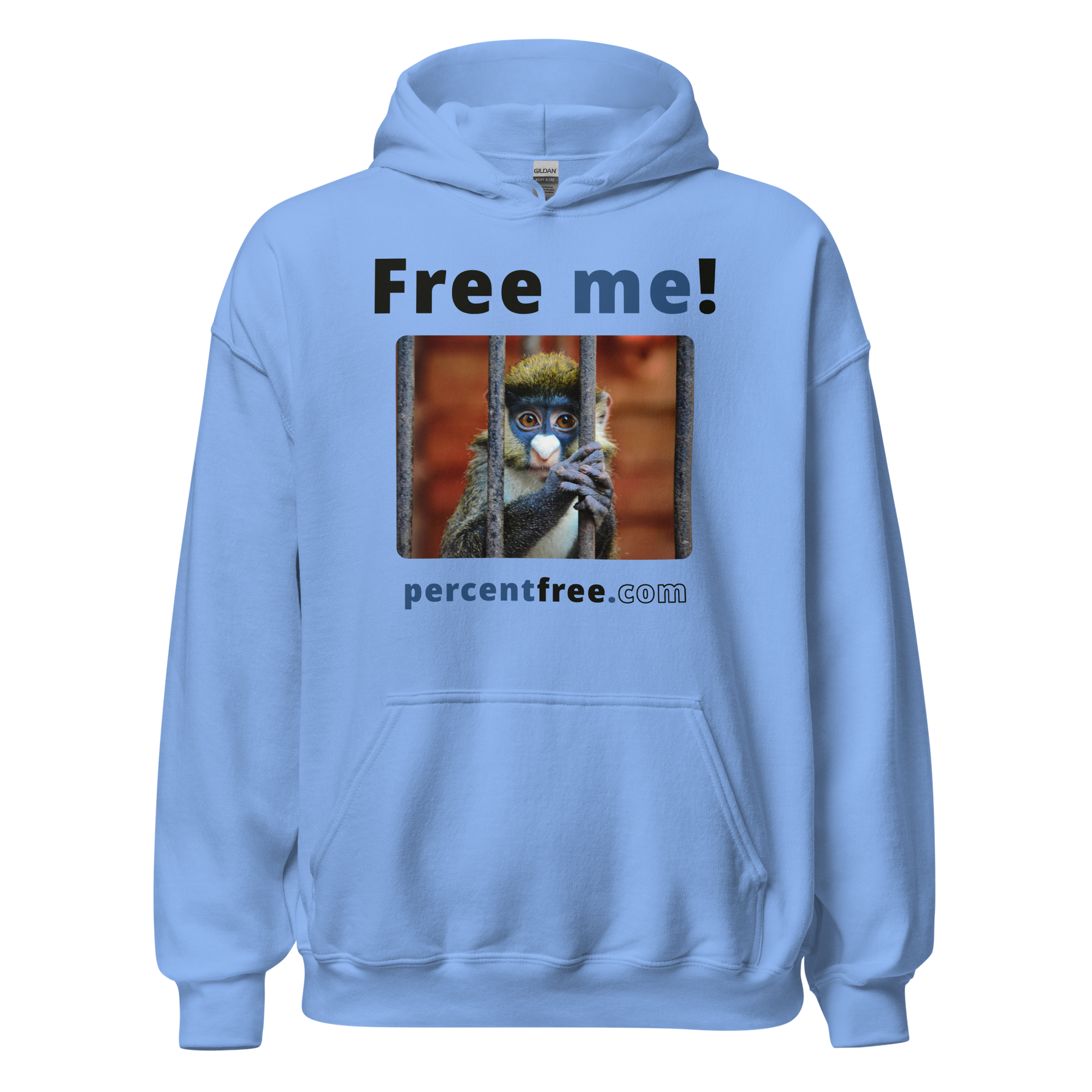 Free me! - red-tailed monkey in a cage - Unisex Freedom Hoodie 