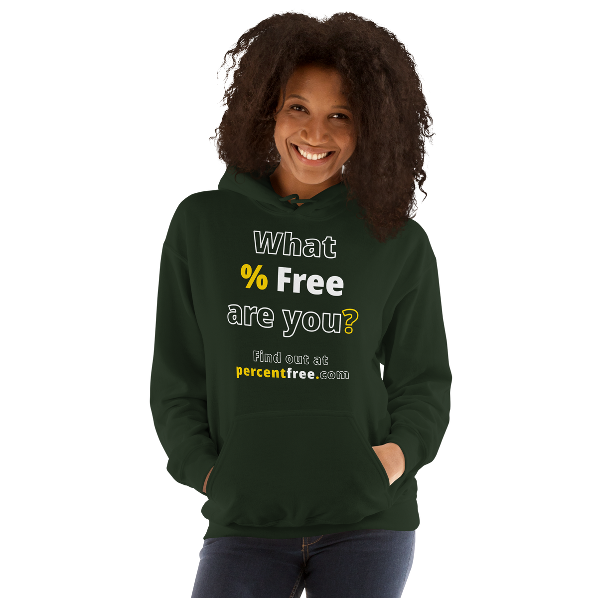 What % Free are you? - Find out at percentfree.com - Unisex Freedom Hoodie 