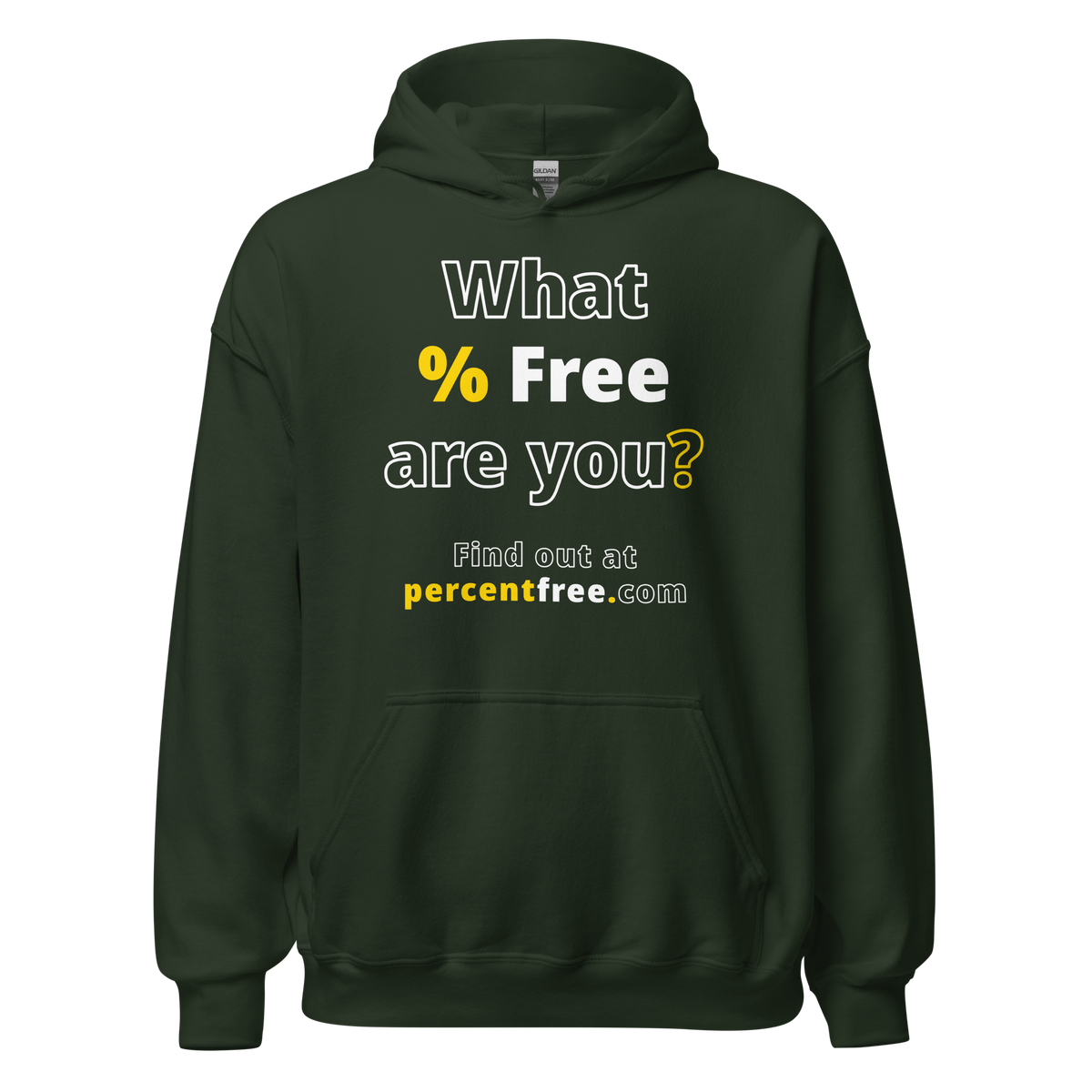What % Free are you? - Find out at percentfree.com - Unisex Freedom Hoodie 