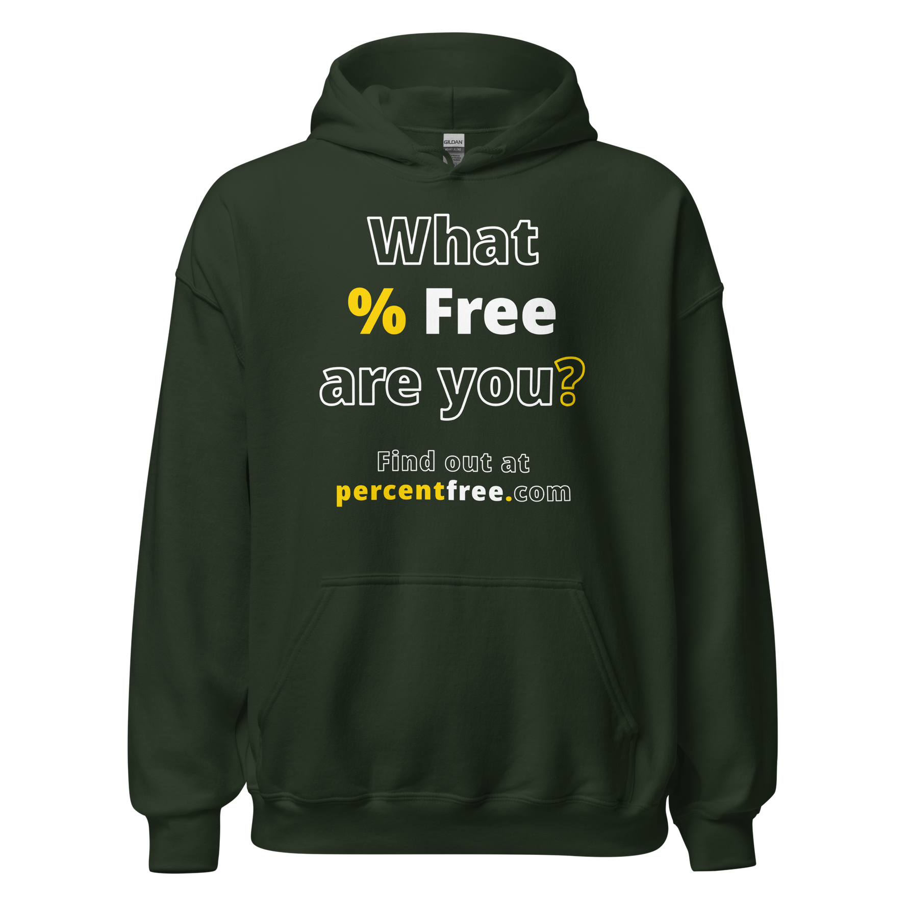 What % Free are you? - Find out at percentfree.com - Unisex Freedom Hoodie 